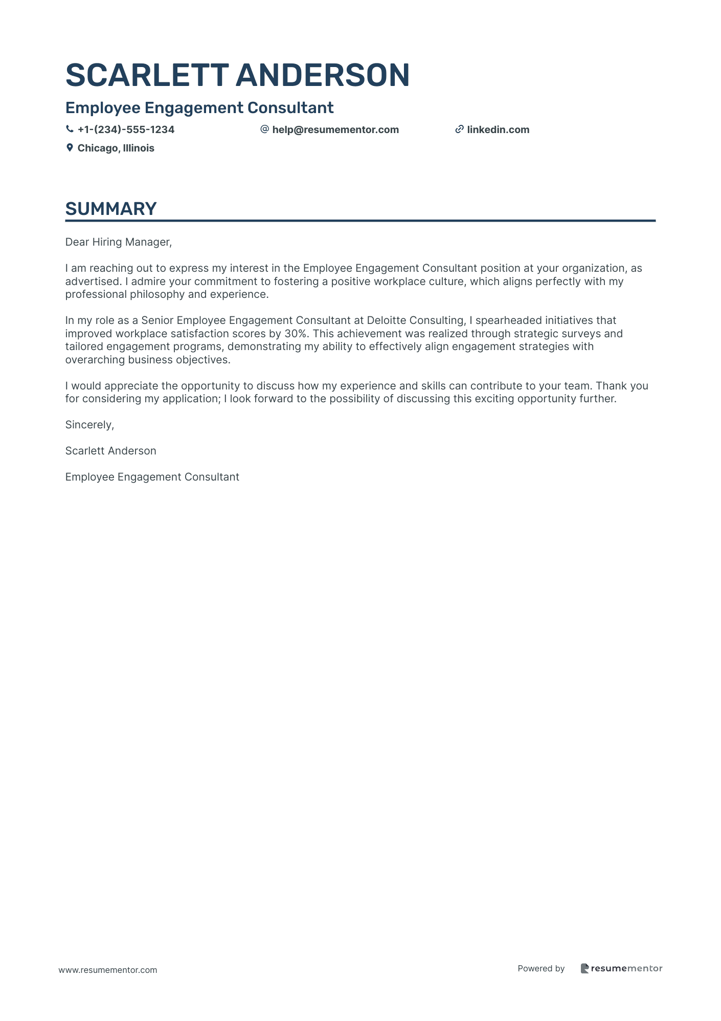 Employee Engagement Consultant