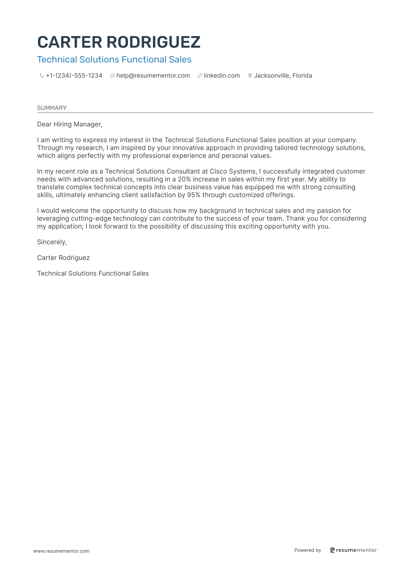 Technical Solutions Functional Sales