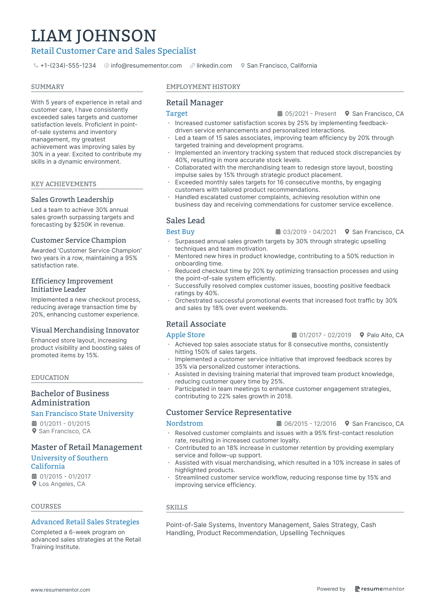 Retail Customer Care and Sales Specialist