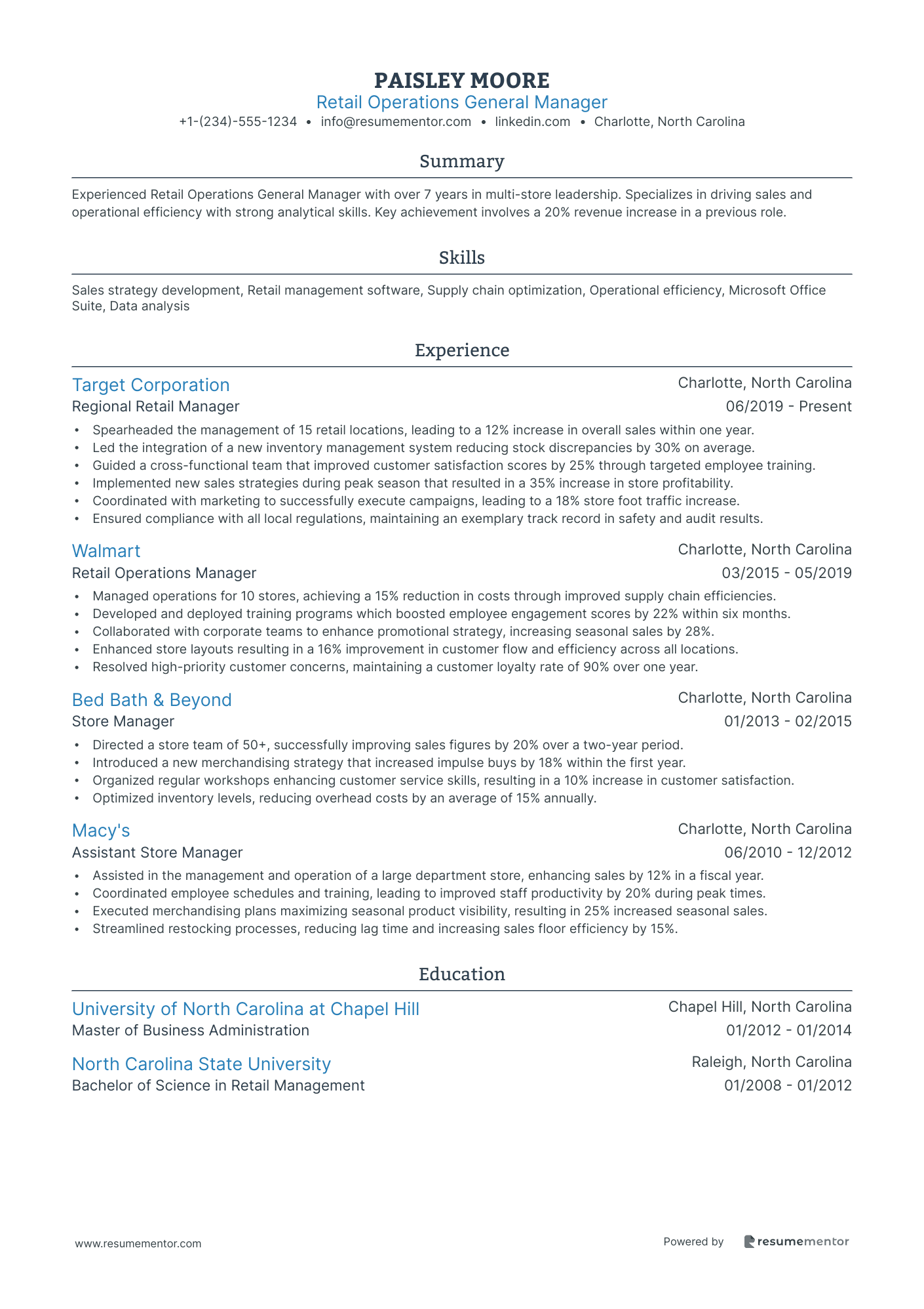 Retail Operations General Manager