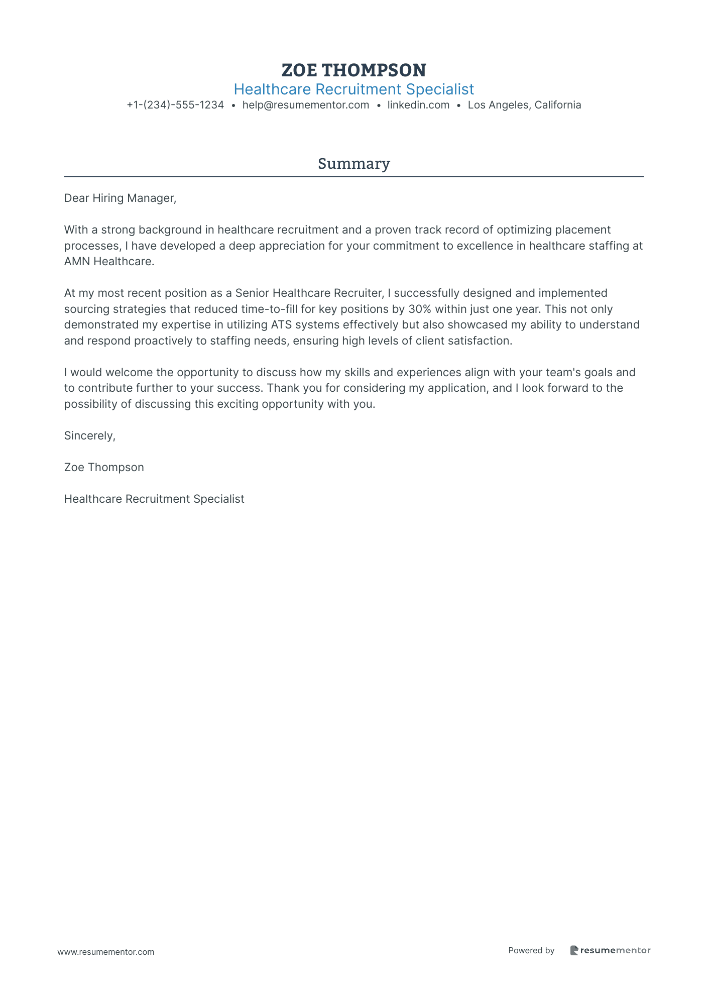 Healthcare Recruitment Specialist