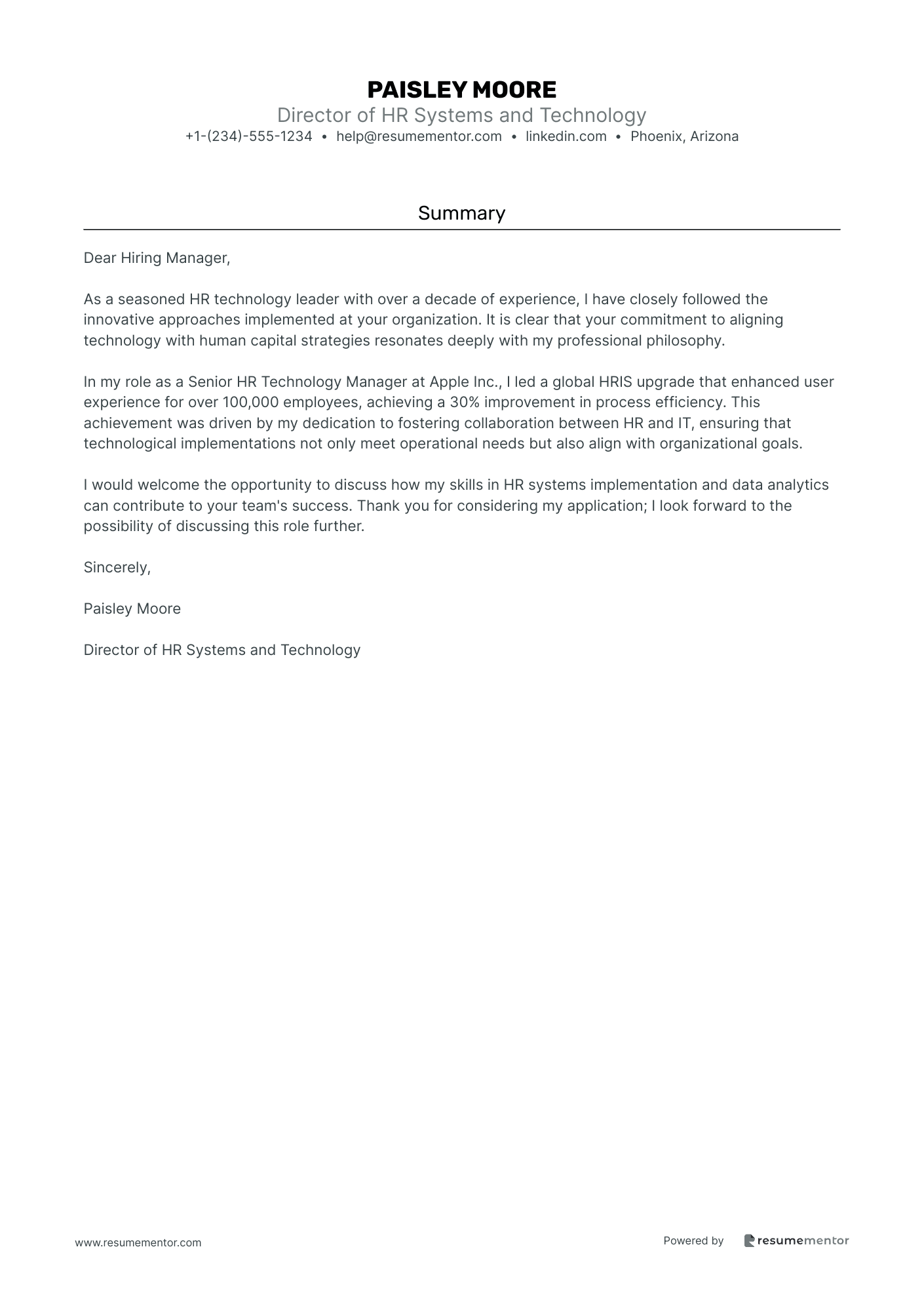 Director of HR Systems and Technology
