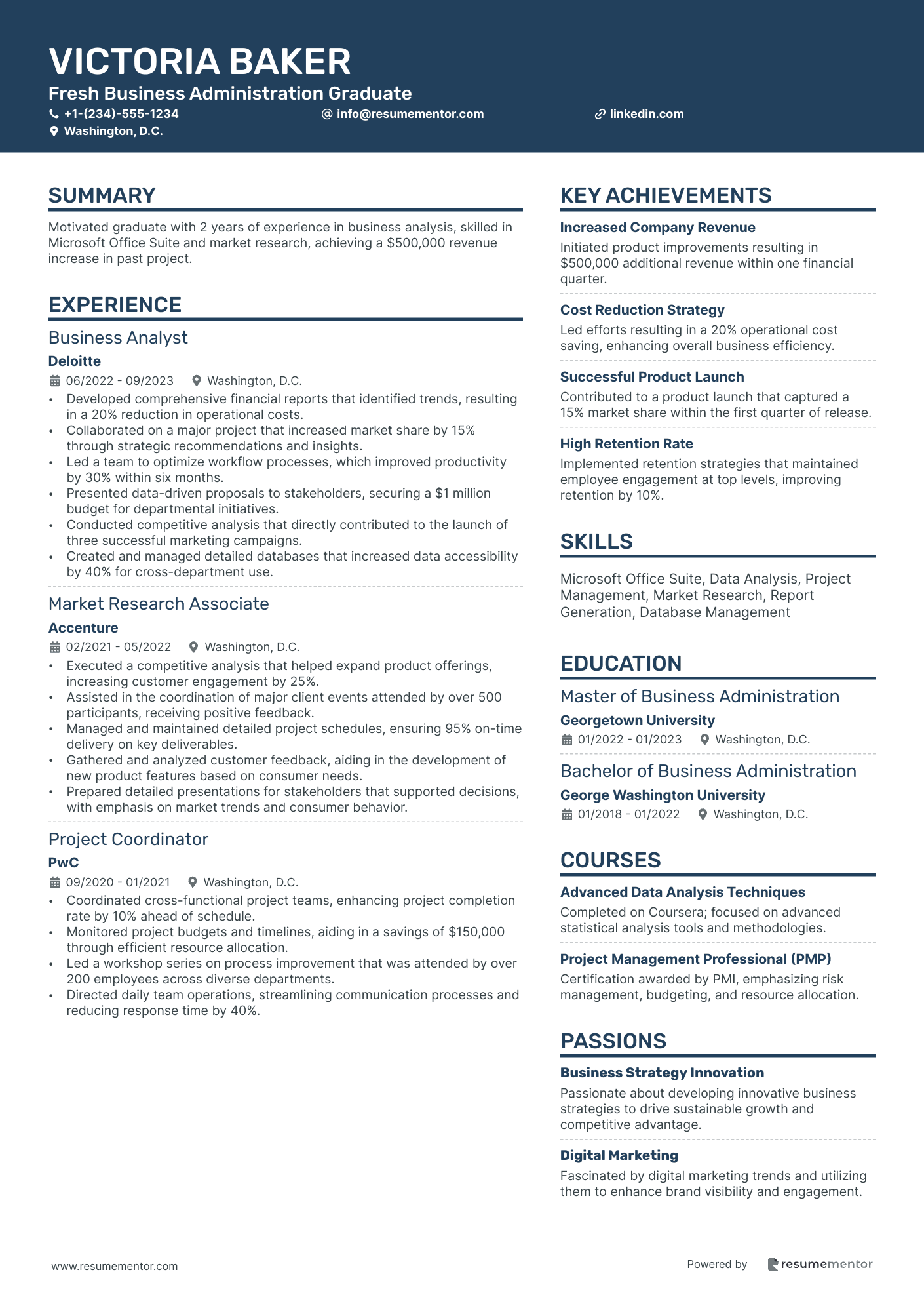 Fresh Business Administration Graduate