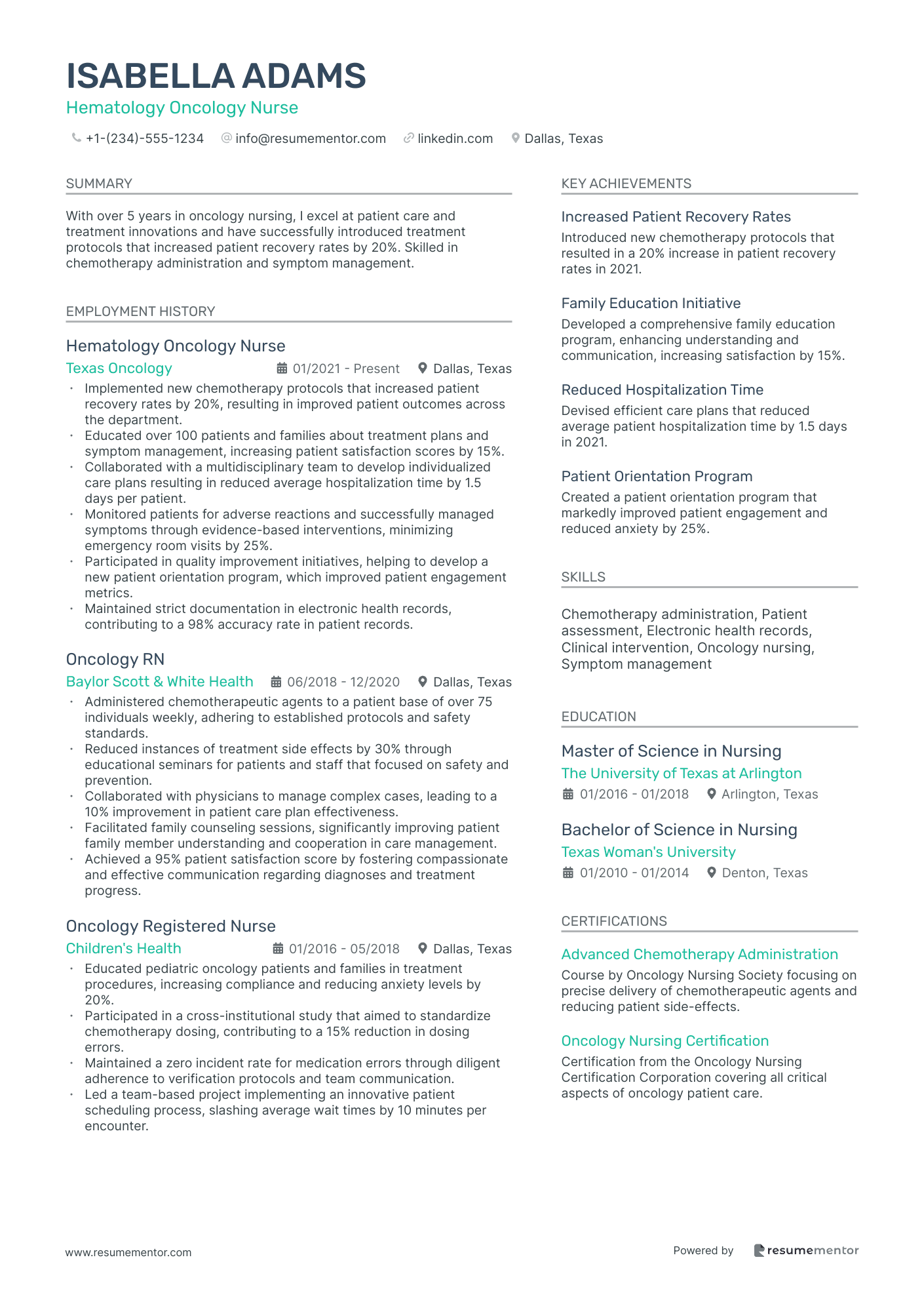 Hematology Oncology Nurse