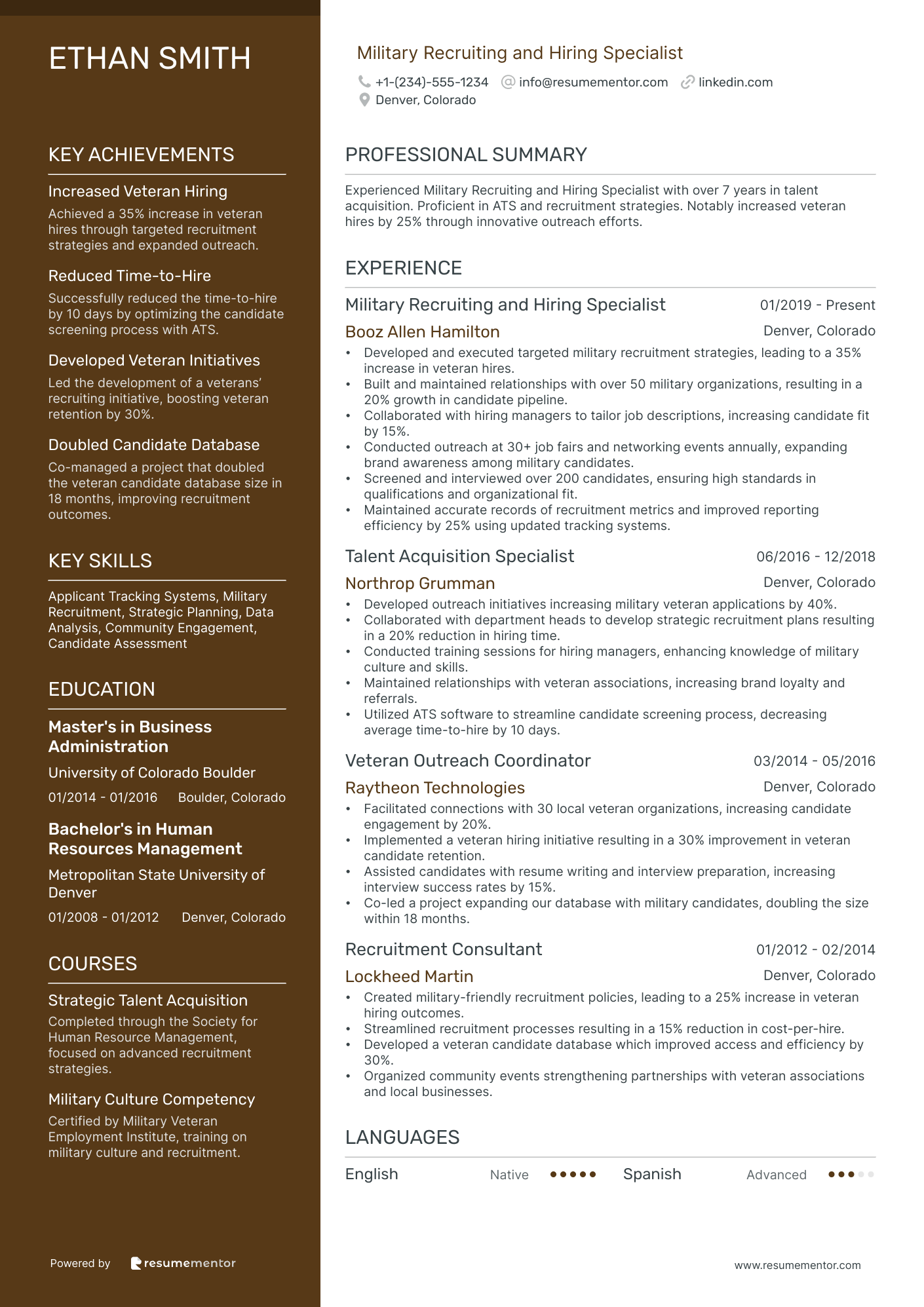 Military Recruiting and Hiring Specialist