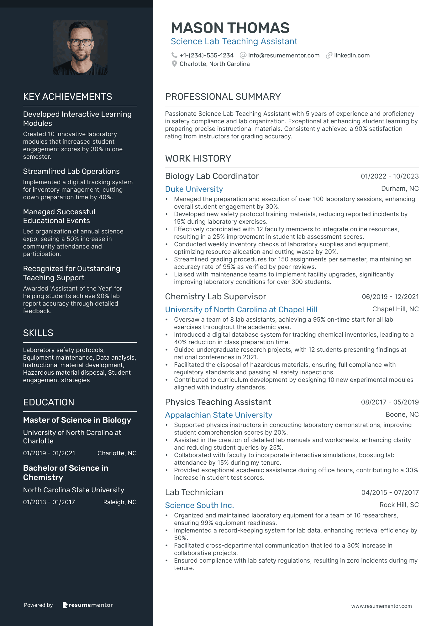 Science Lab Teaching Assistant
