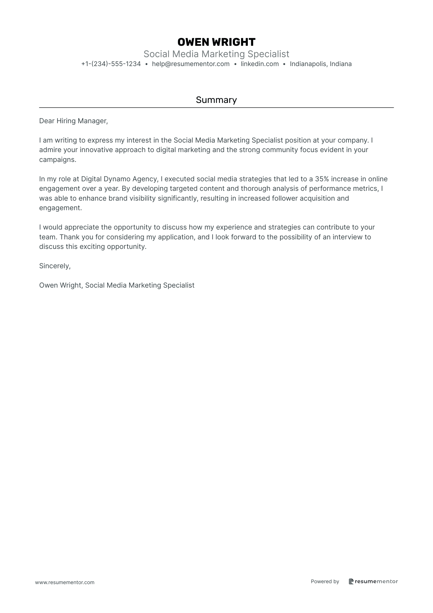 Social Media Marketing Specialist