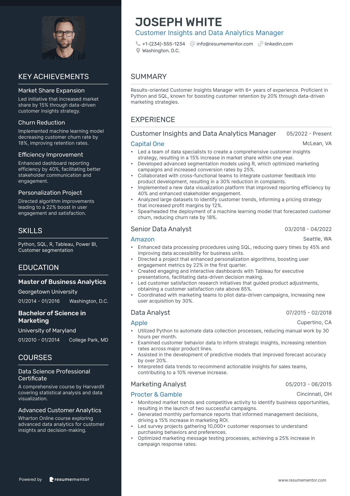 Customer Insights and Data Analytics Manager