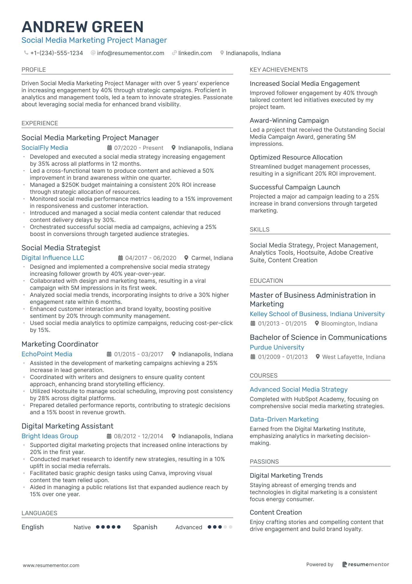 Social Media Marketing Project Manager