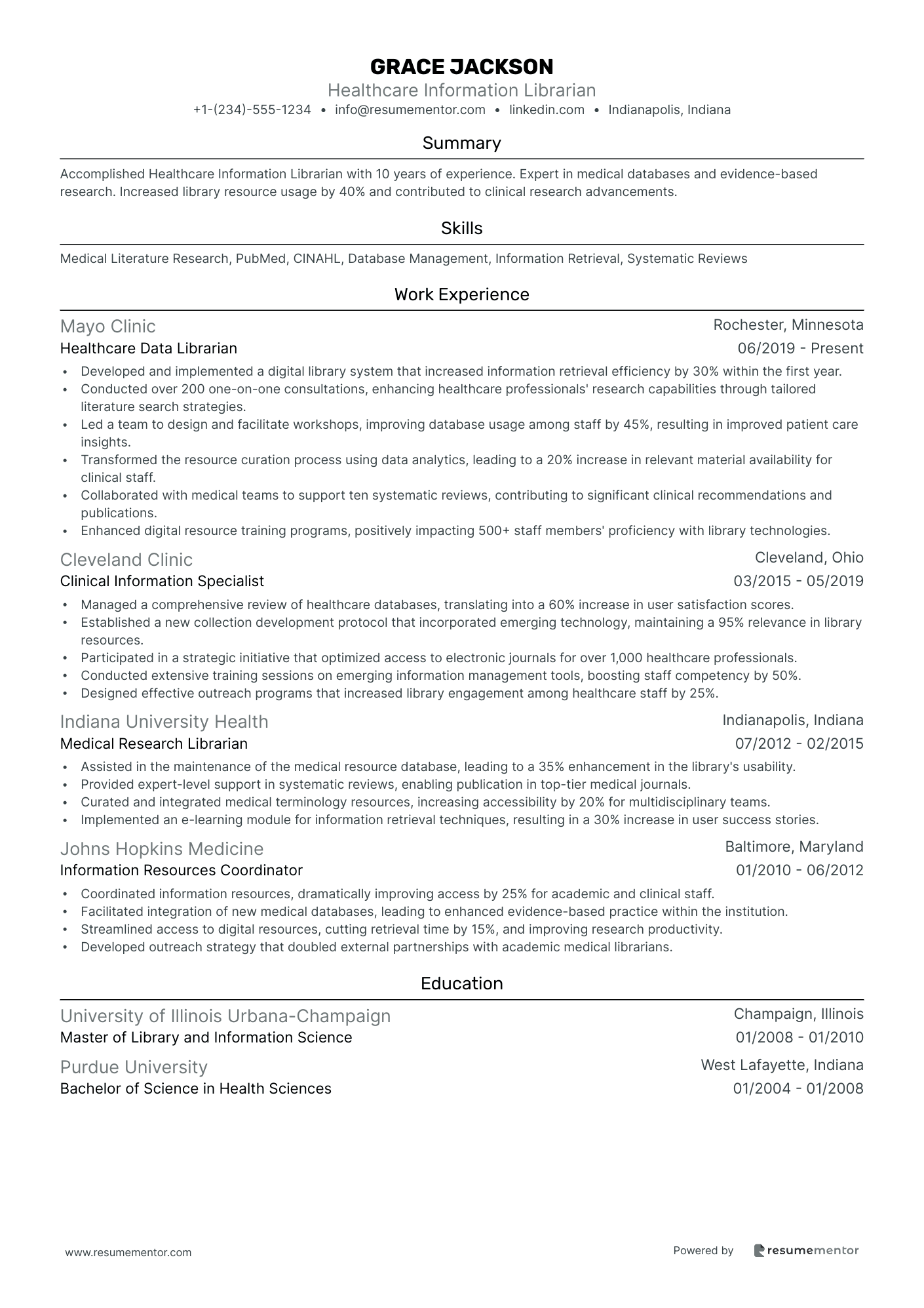 Healthcare Information Librarian