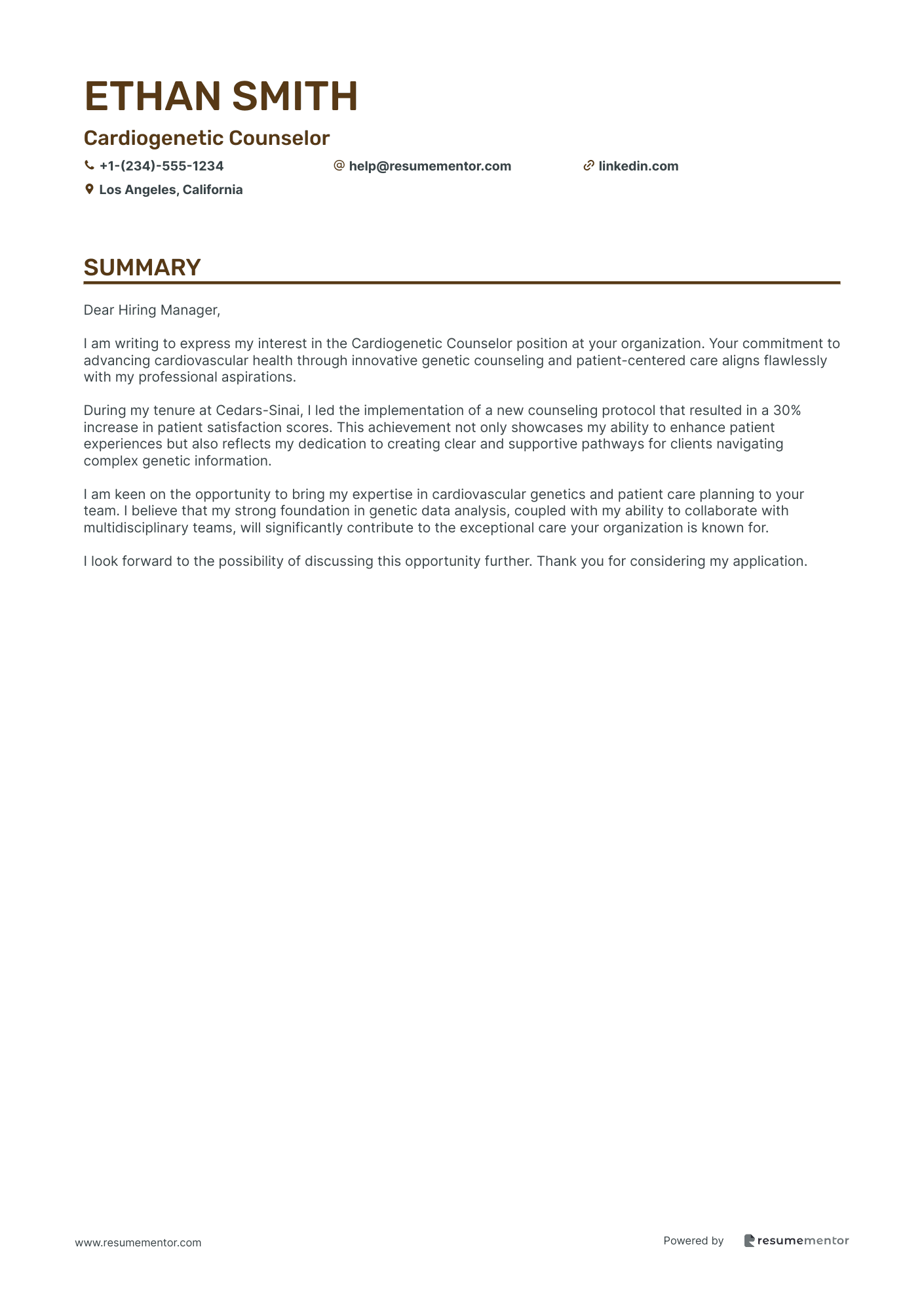 Cardiogenetic Counselor