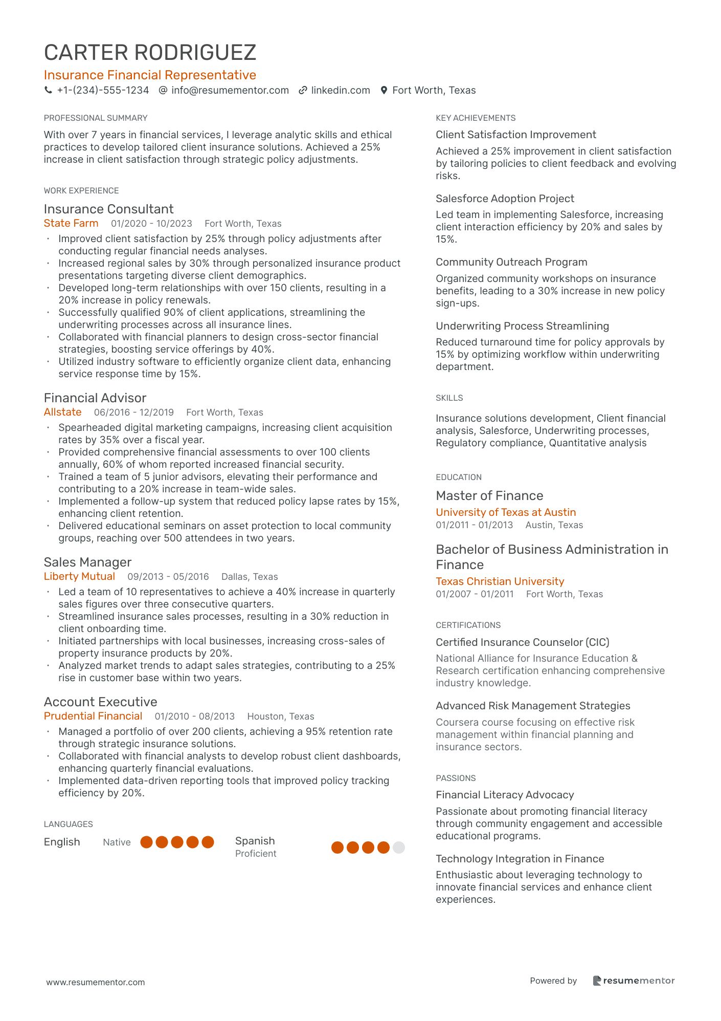 Insurance Financial Representative