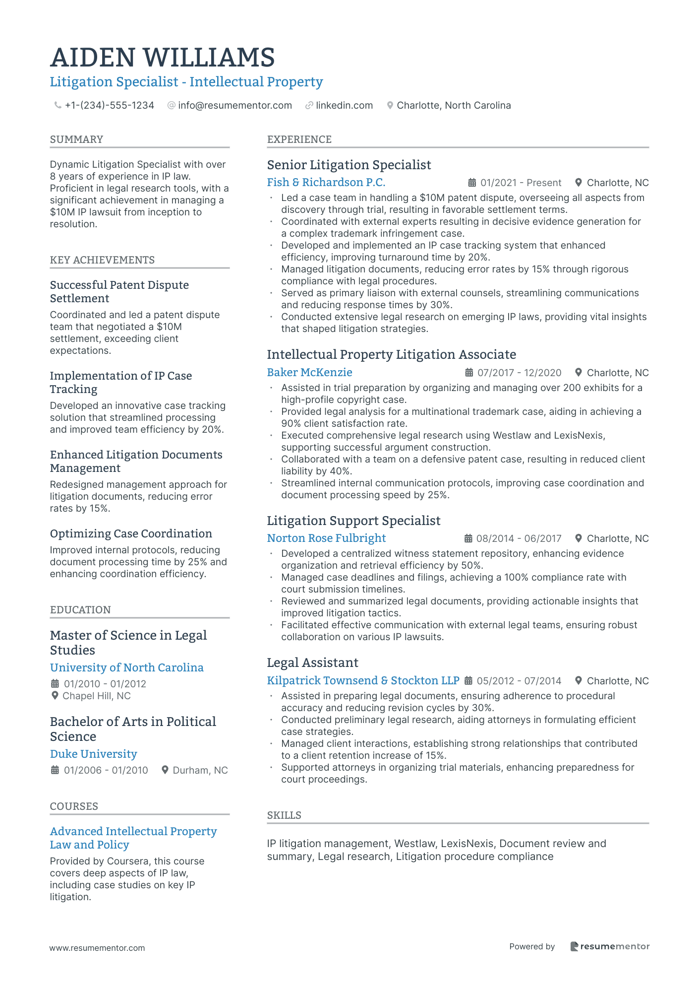 Litigation Specialist   Intellectual Property
