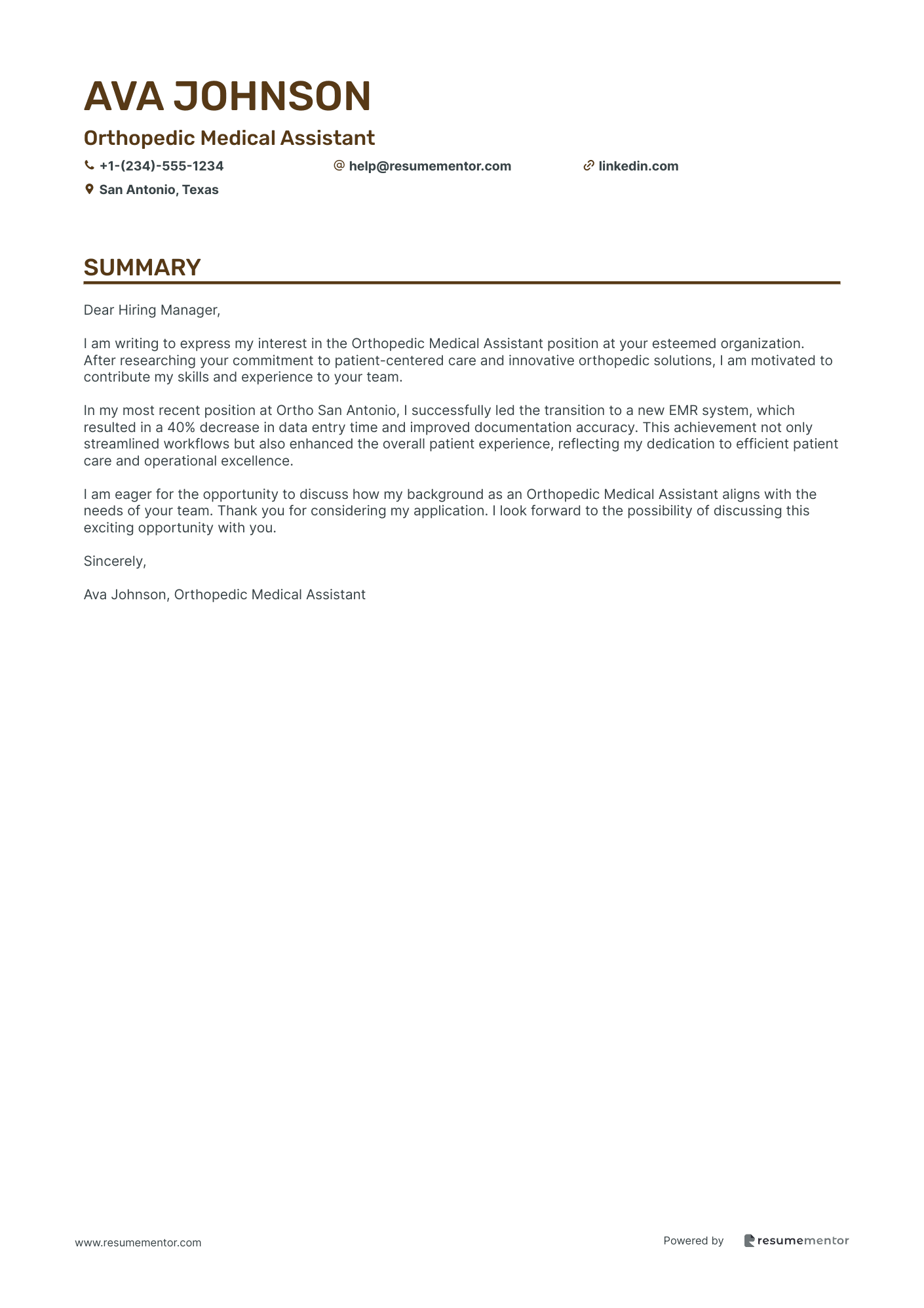 Orthopedic Medical Assistant