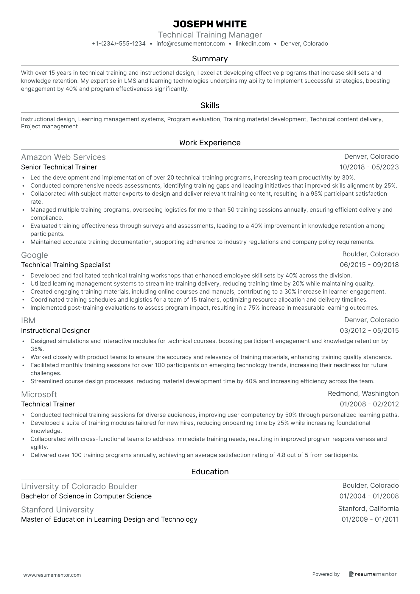 Technical Training Manager