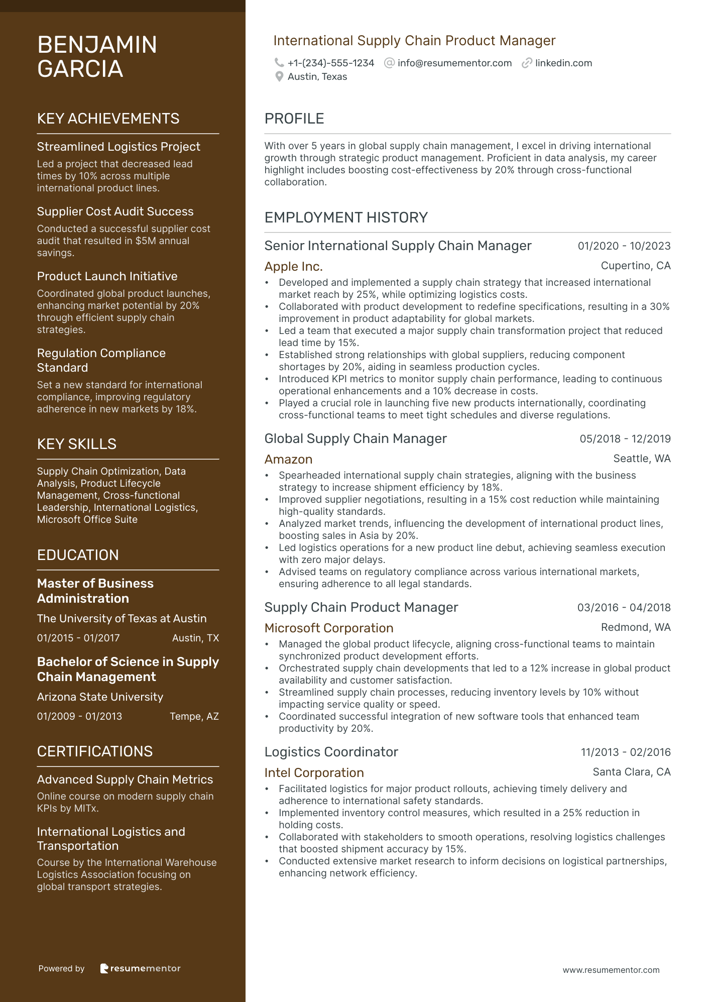 International Supply Chain Product Manager