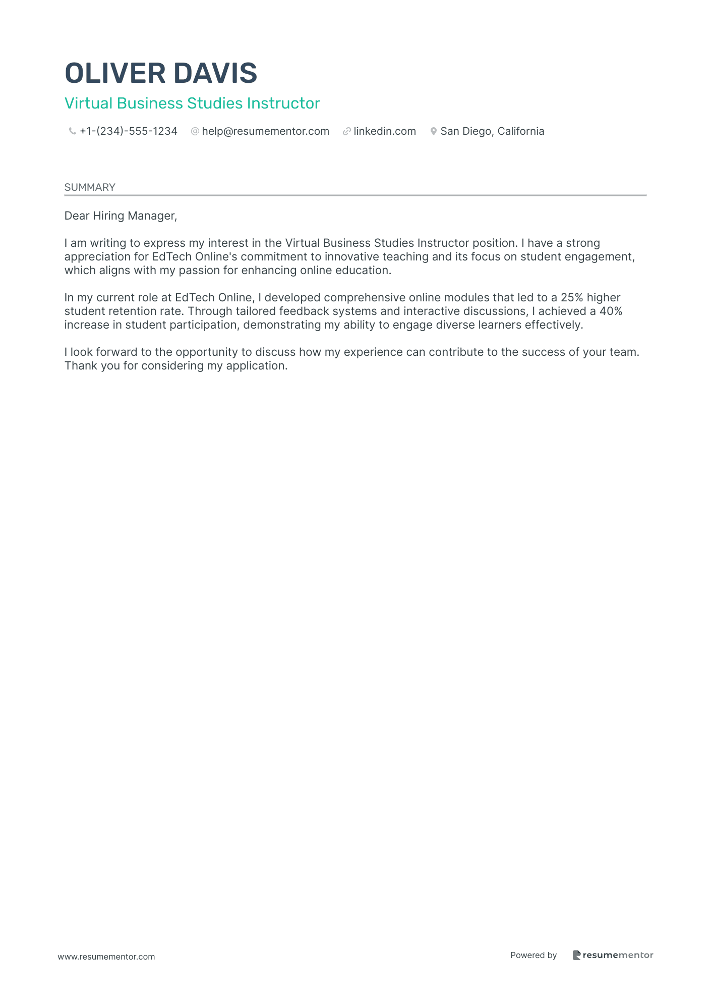 Virtual Business Studies Instructor