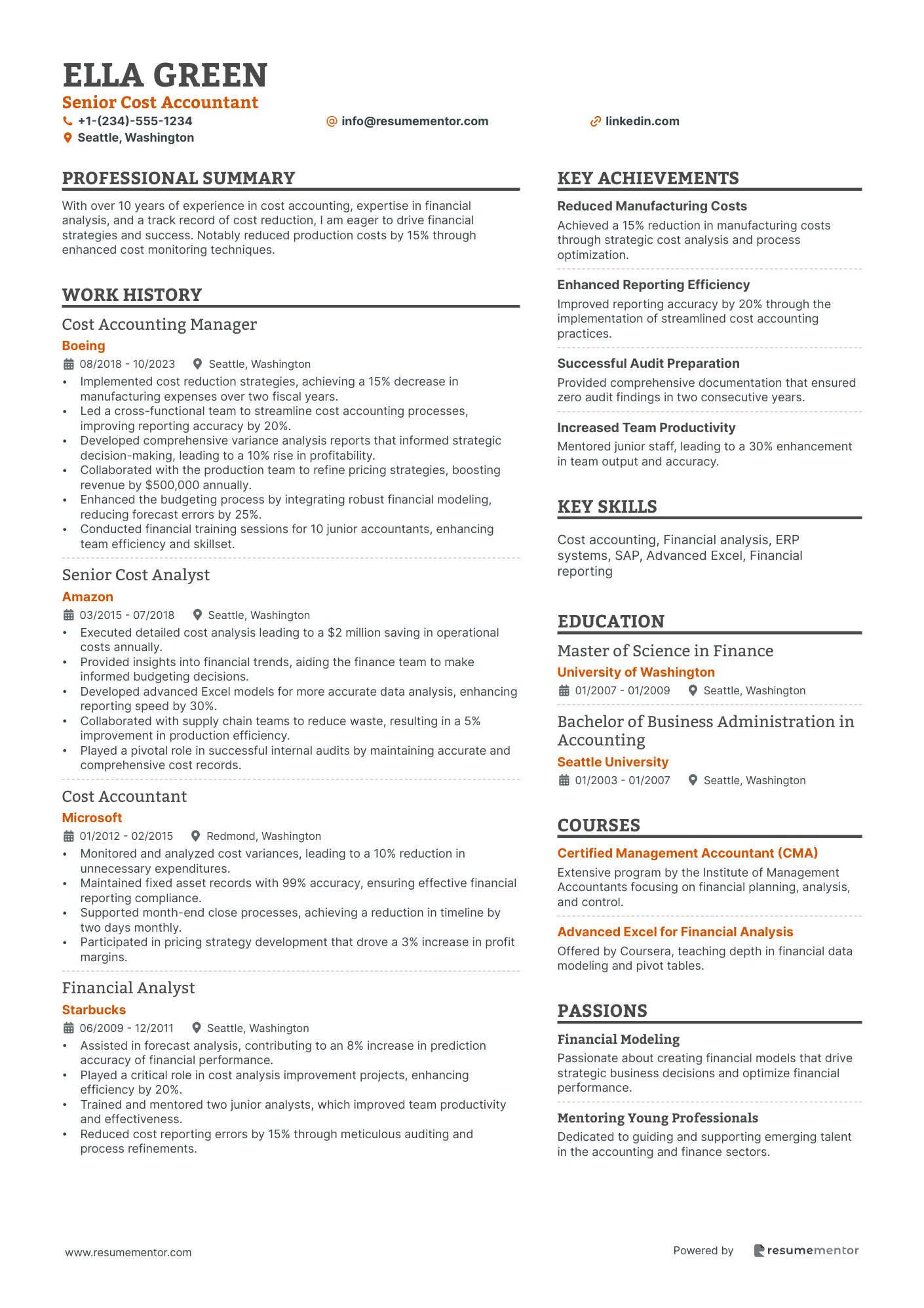 Senior Cost Accountant