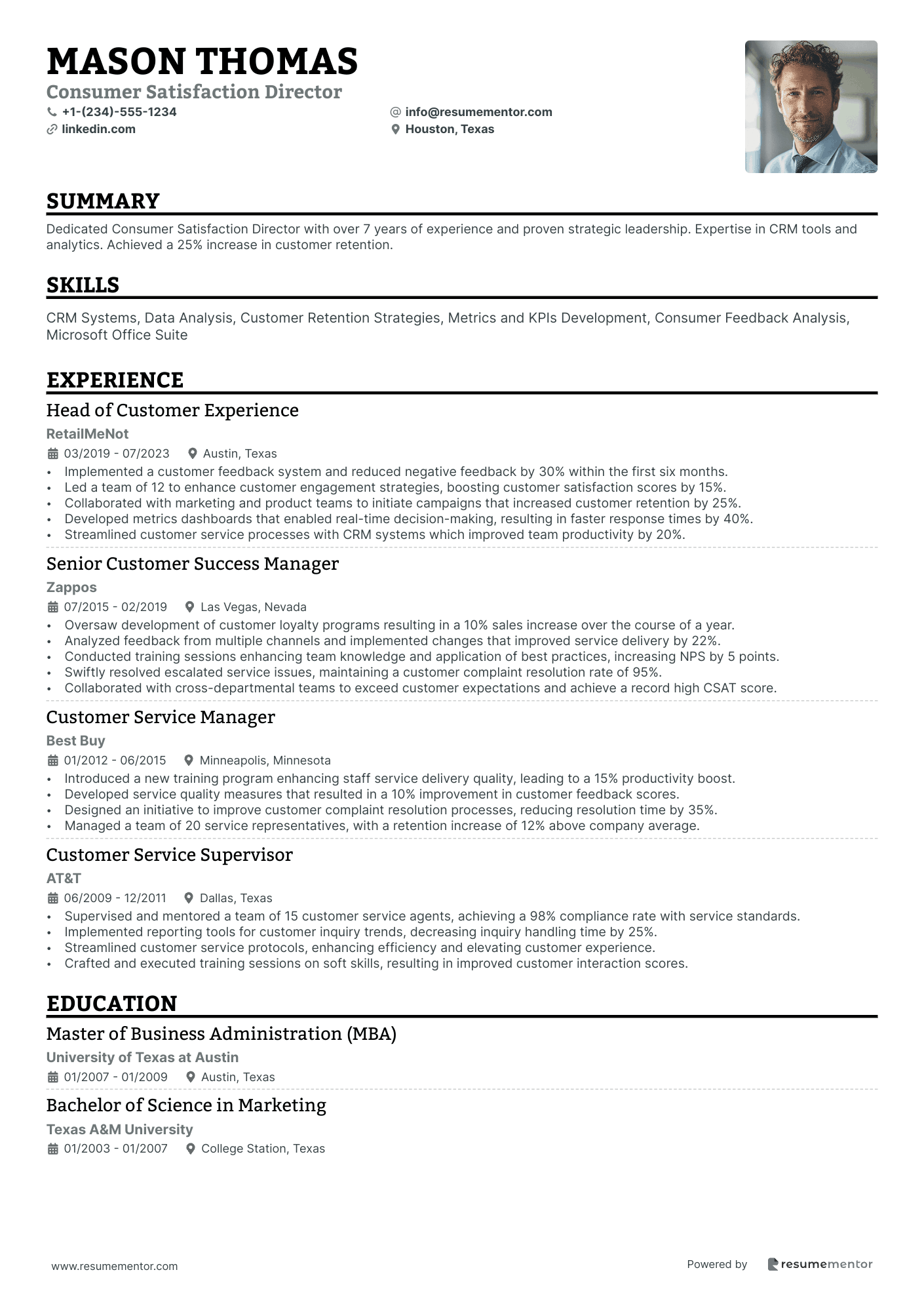 Consumer Satisfaction Director
