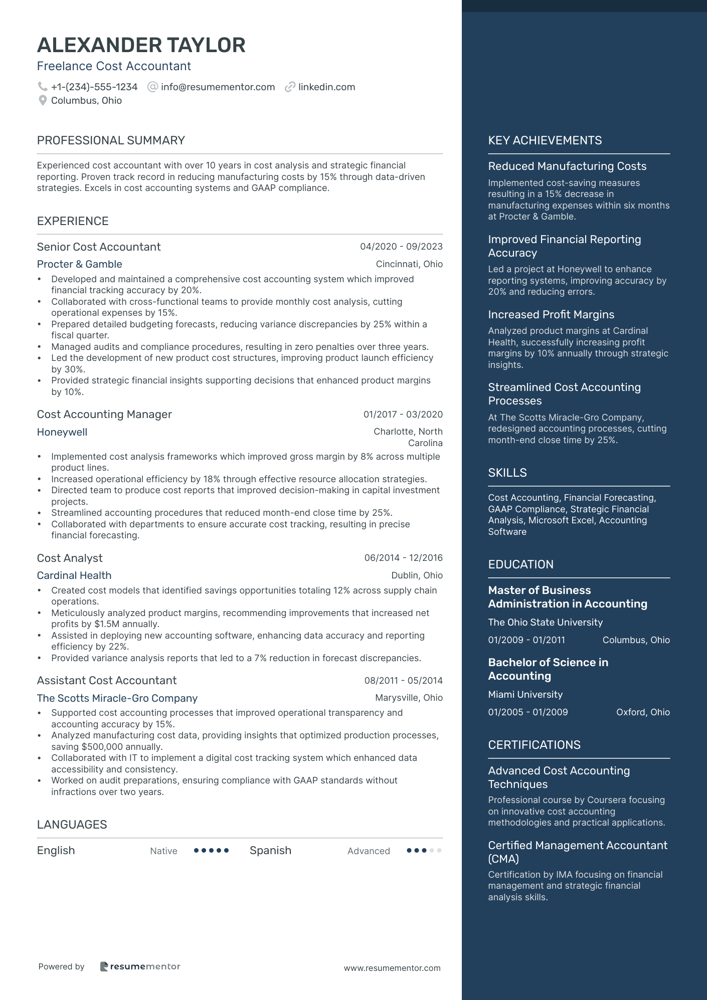 Freelance Cost Accountant