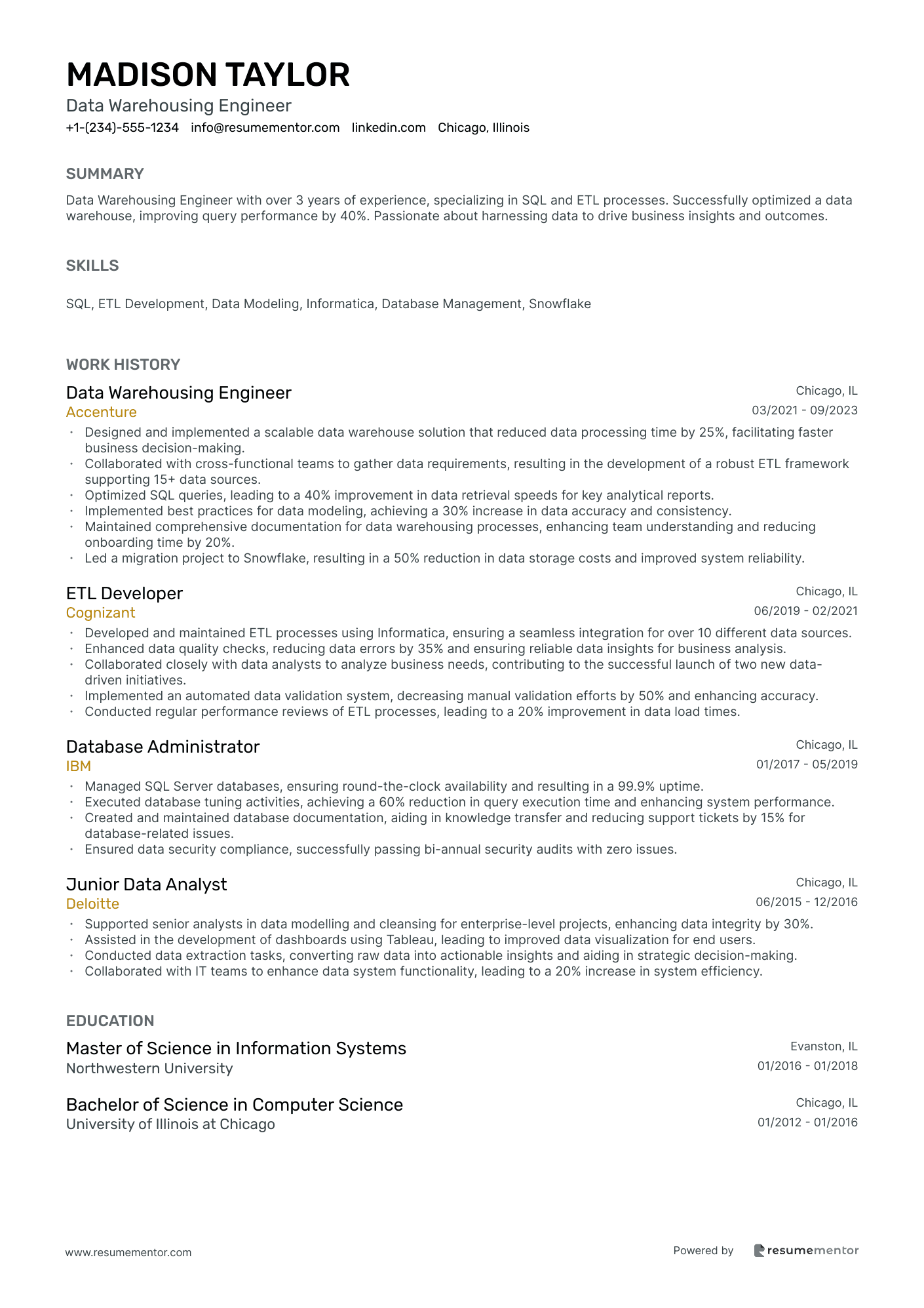 Data Warehousing Engineer