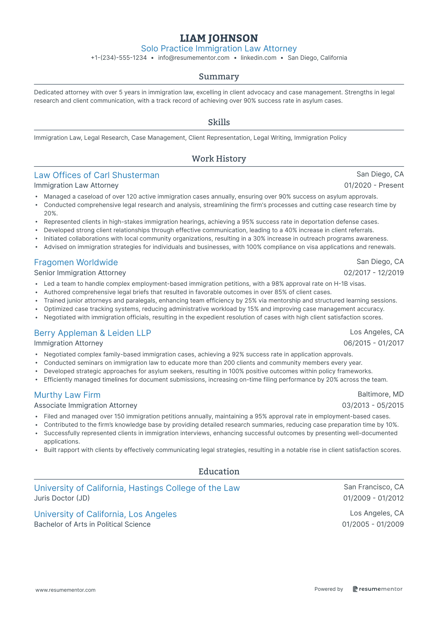 Solo Practice Immigration Law Attorney