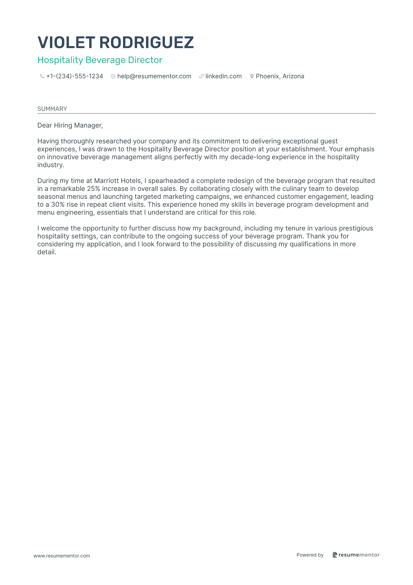Hospitality Beverage Director