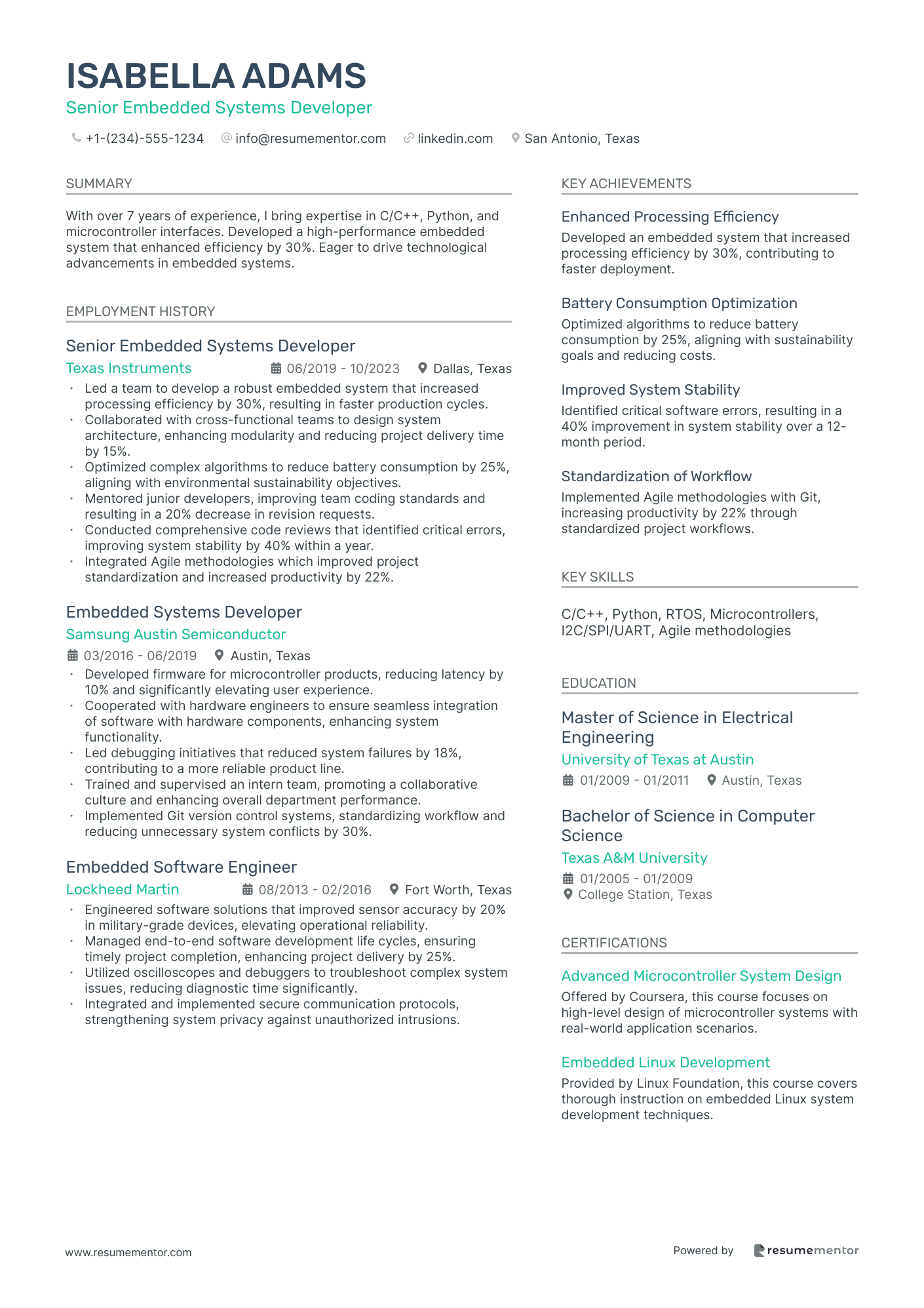 Senior Embedded Systems Developer