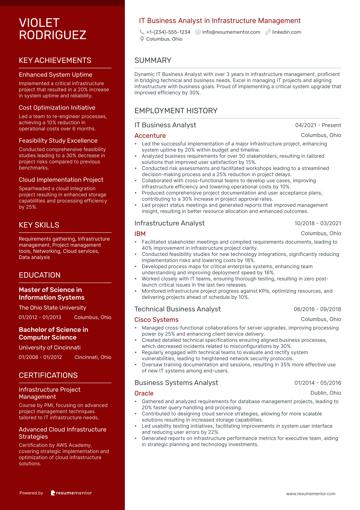 IT Business Analyst in Infrastructure Management