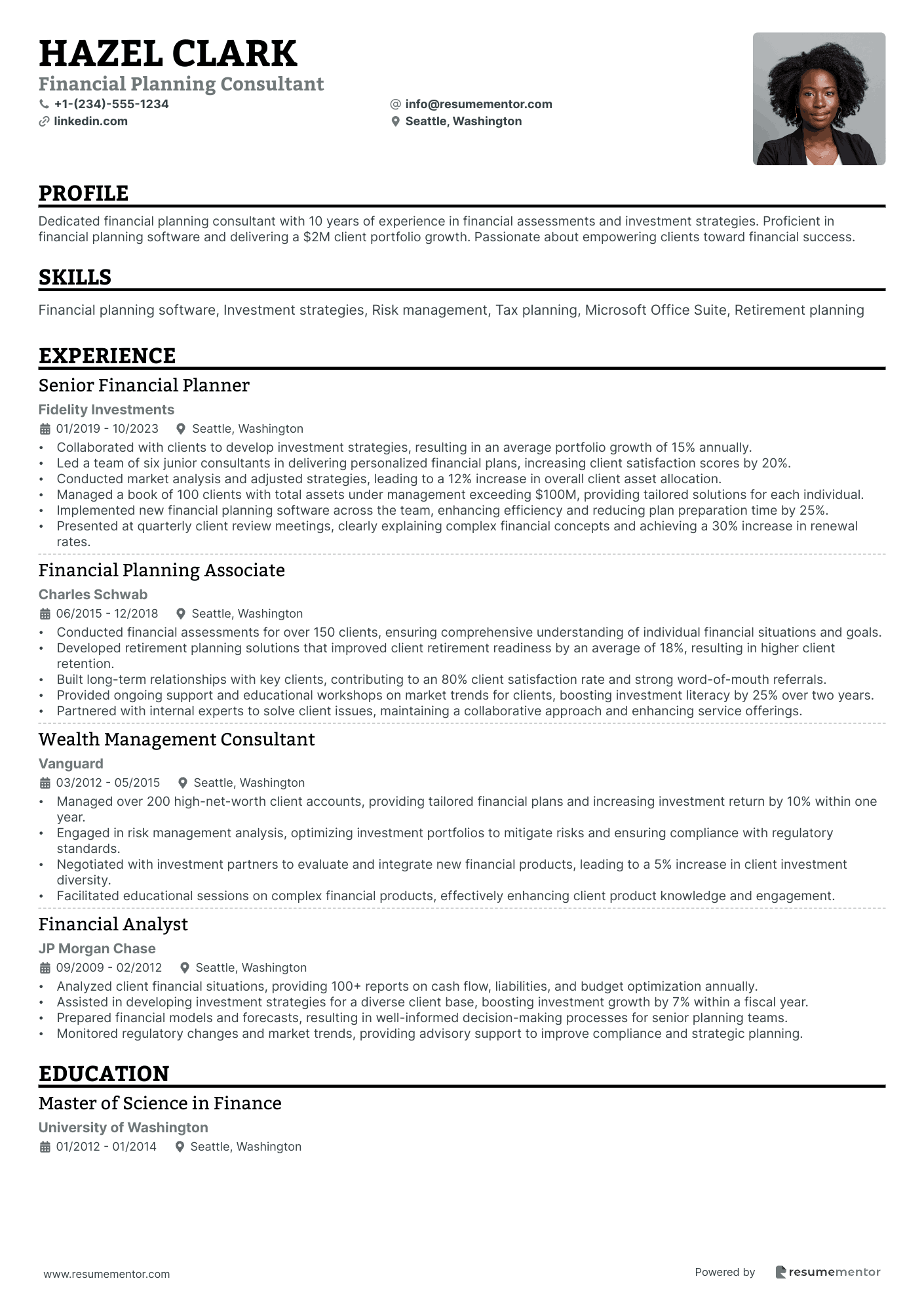 Financial Planning Consultant