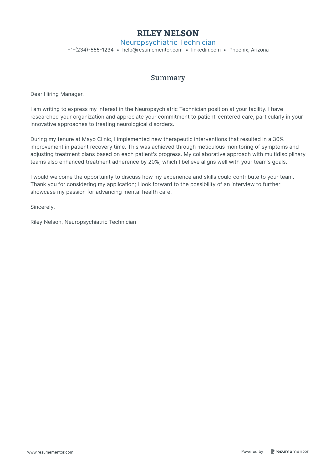 Neuropsychiatric Technician