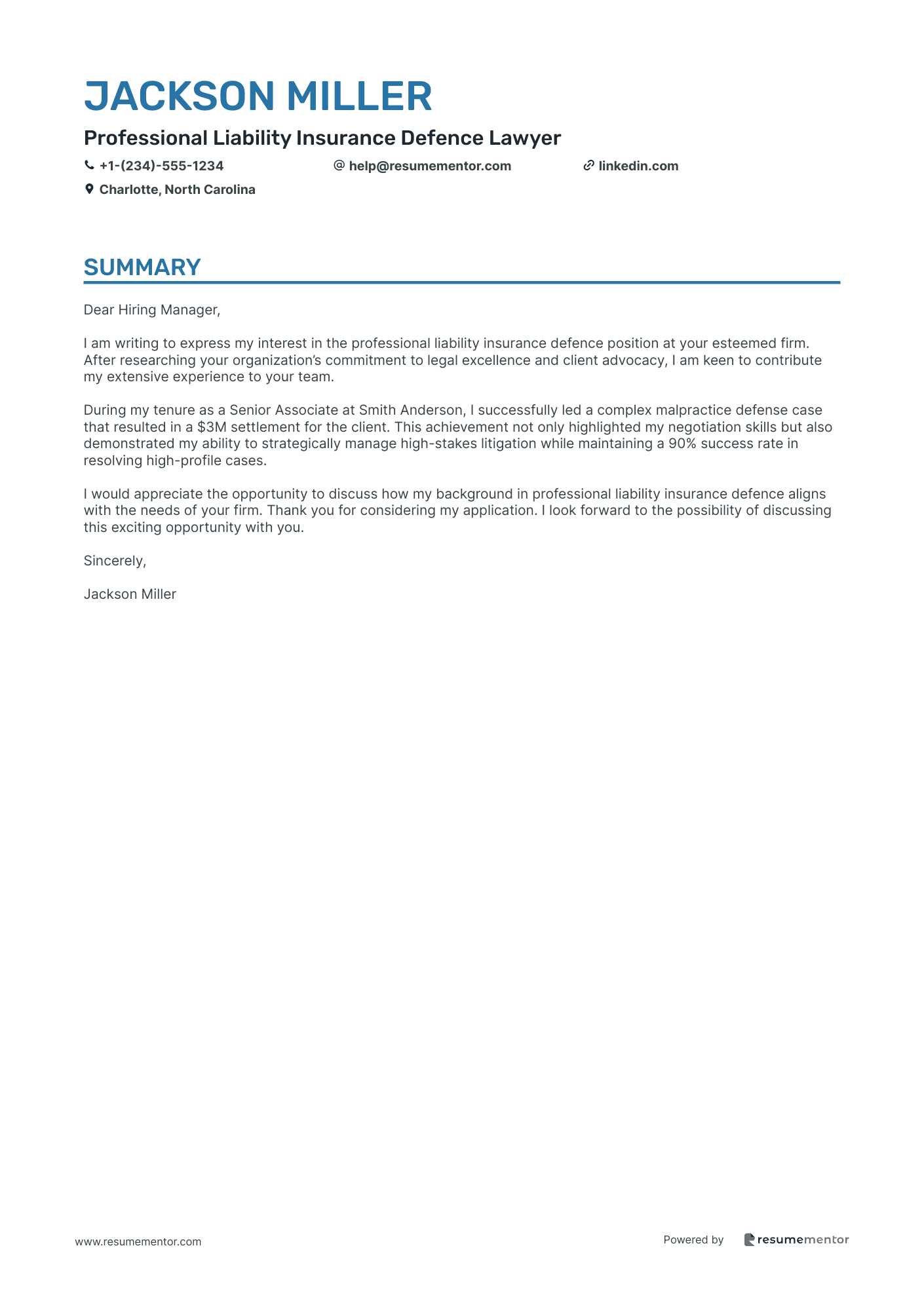 Professional Liability Insurance Defence Lawyer