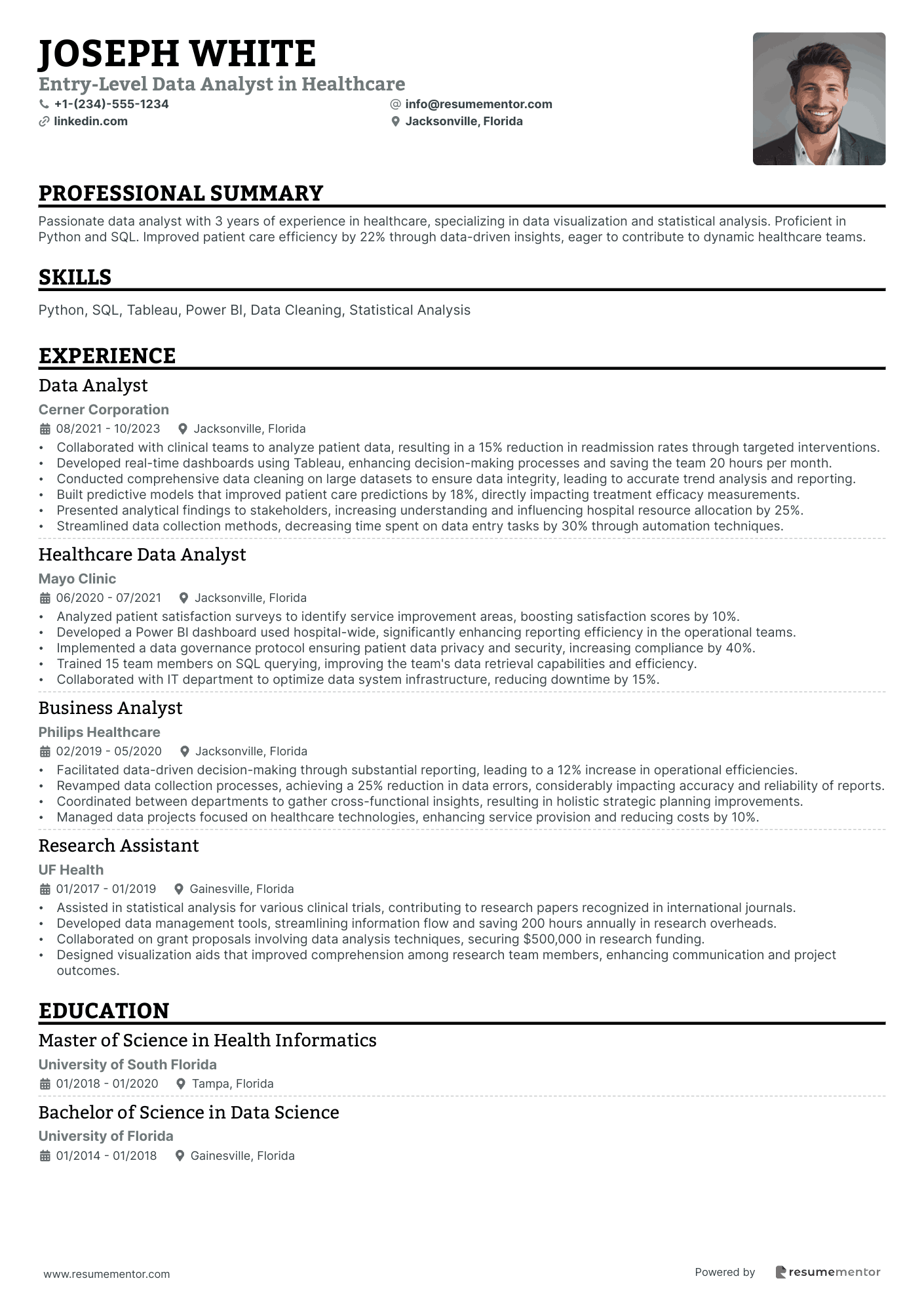 Entry Level Data Analyst in Healthcare