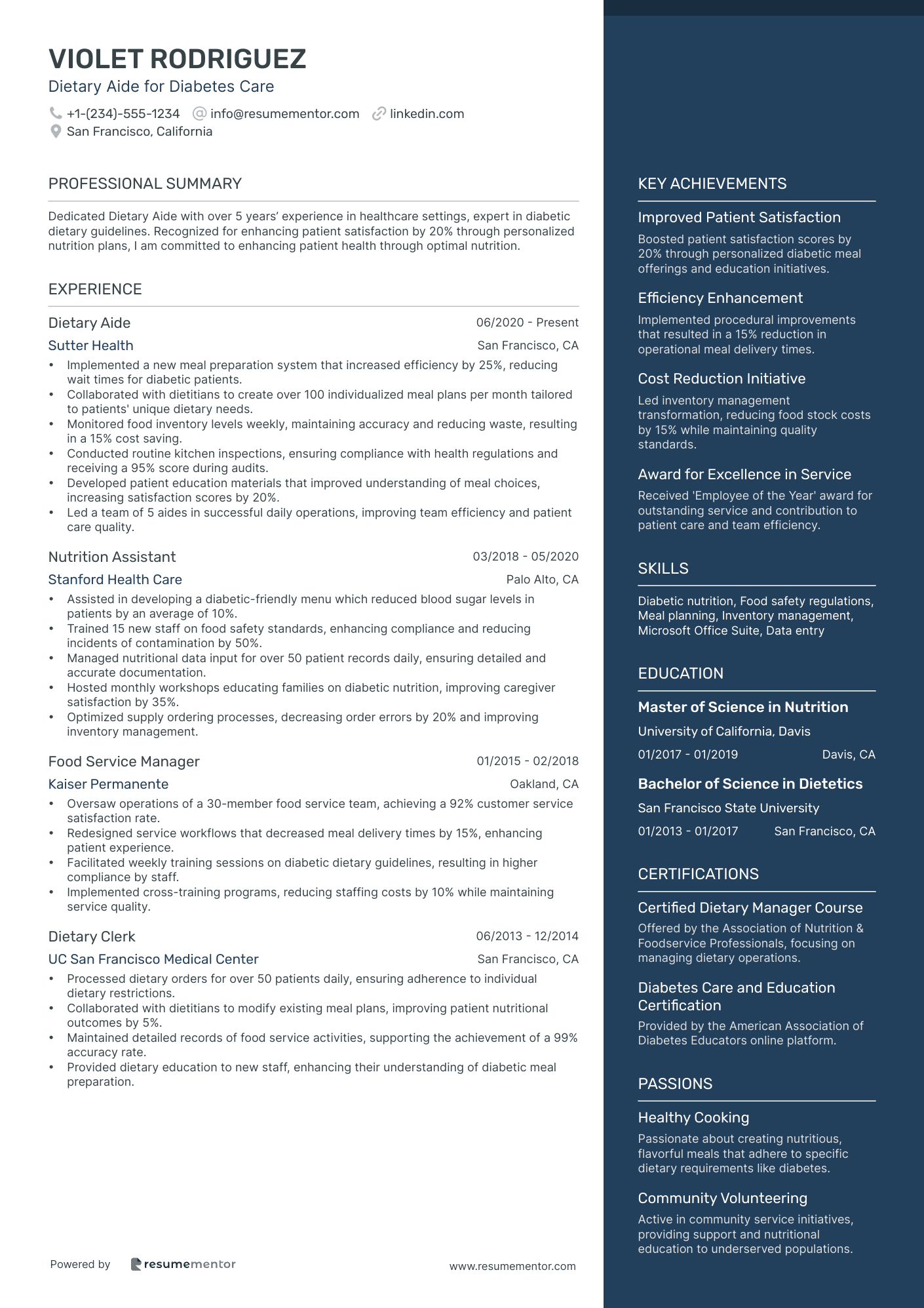 Dietary Aide for Diabetes Care