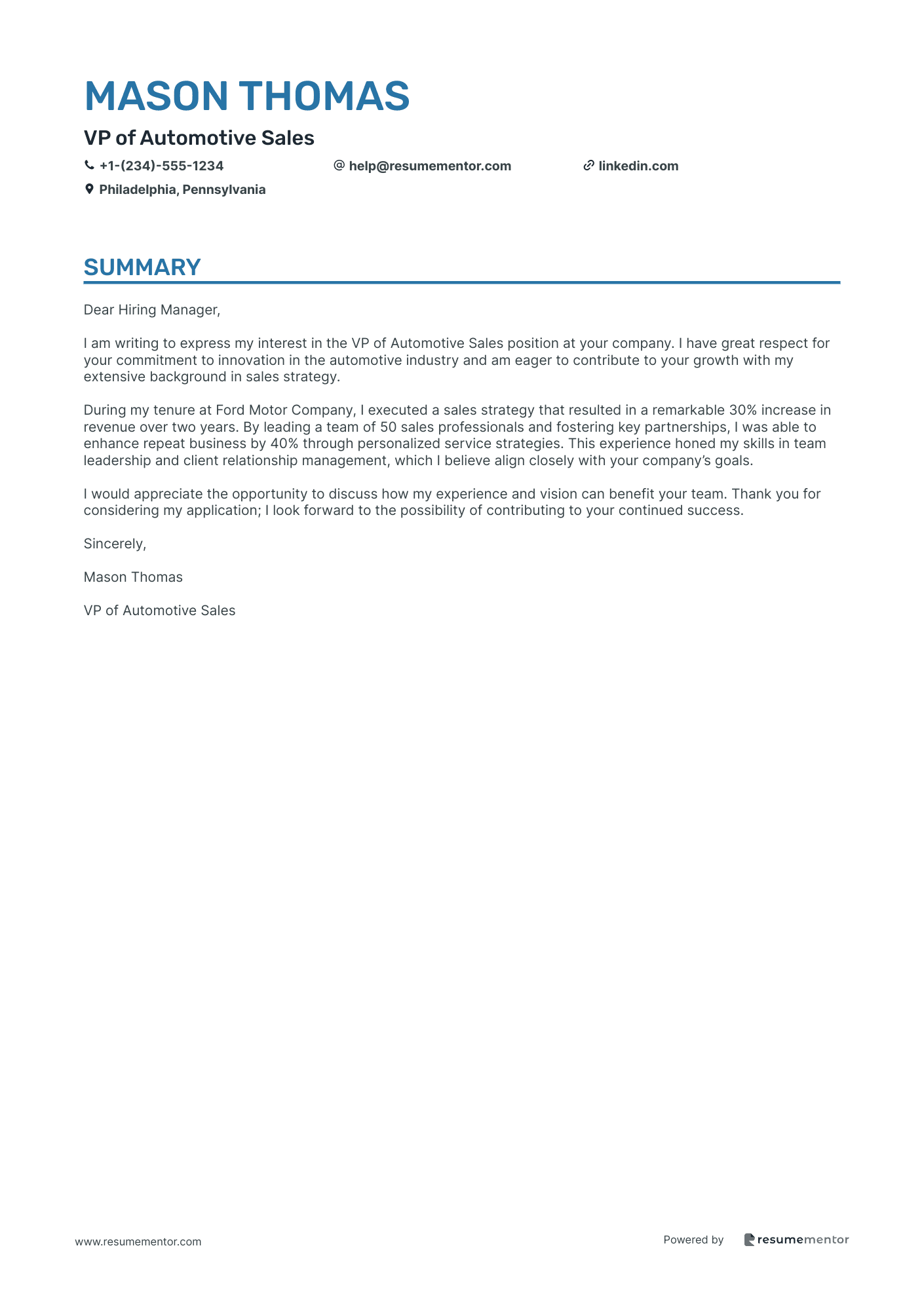 VP of Automotive Sales