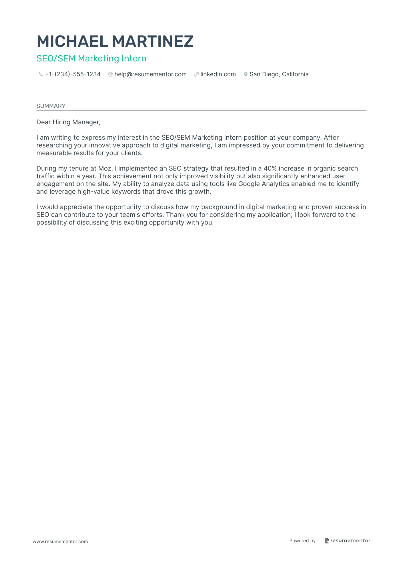 SEO/SEM Marketing Intern