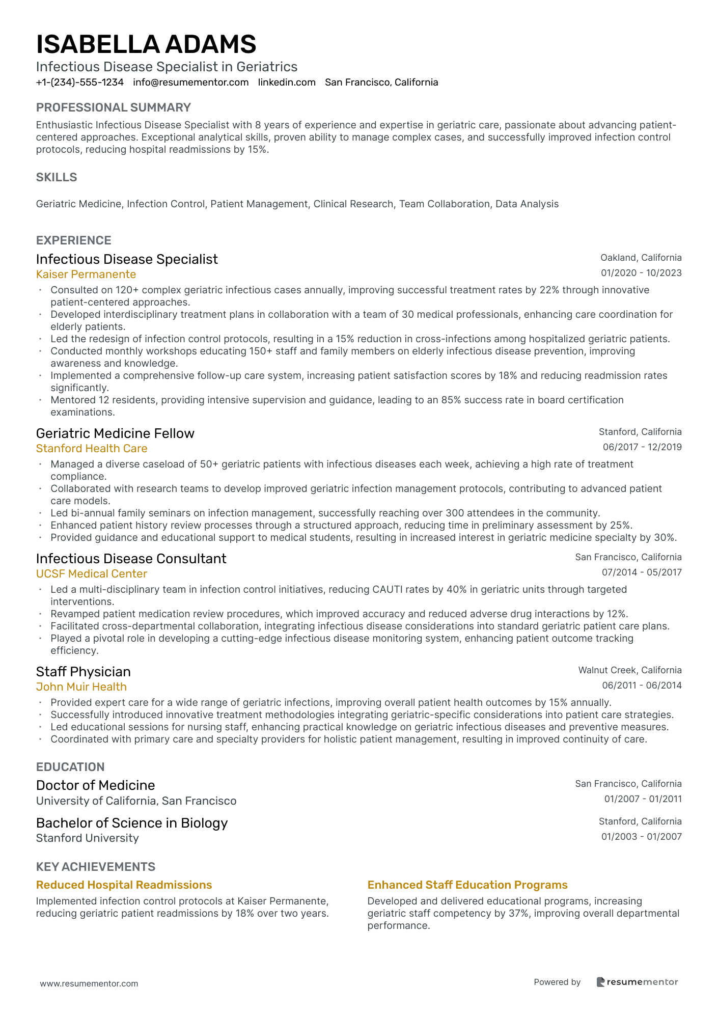 Infectious Disease Specialist in Geriatrics