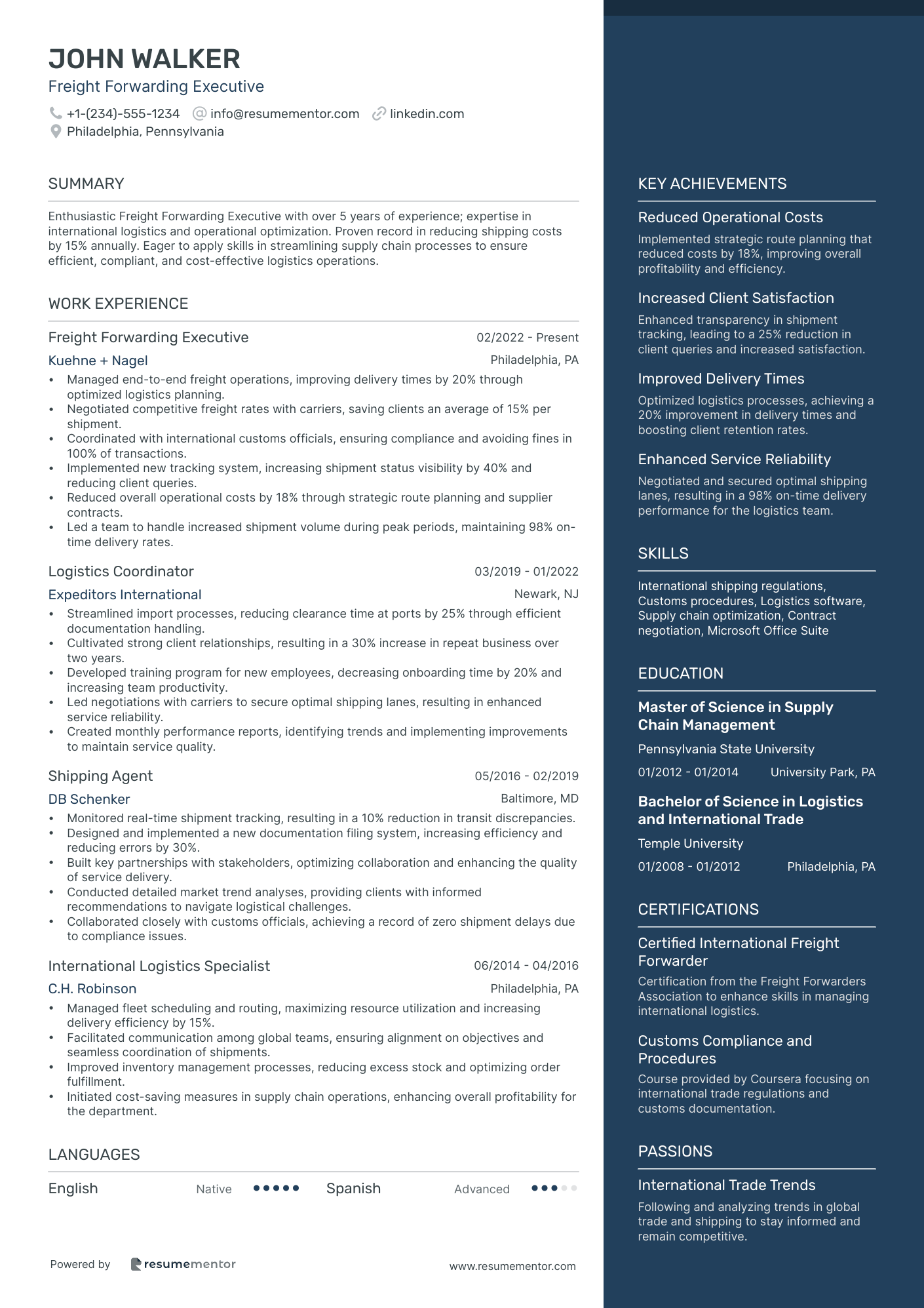 Freight Forwarding Executive