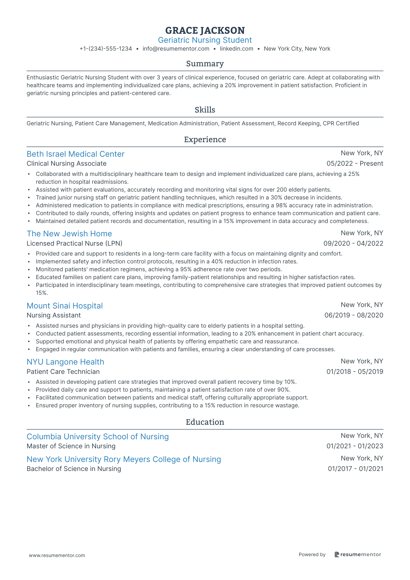 Geriatric Nursing Student