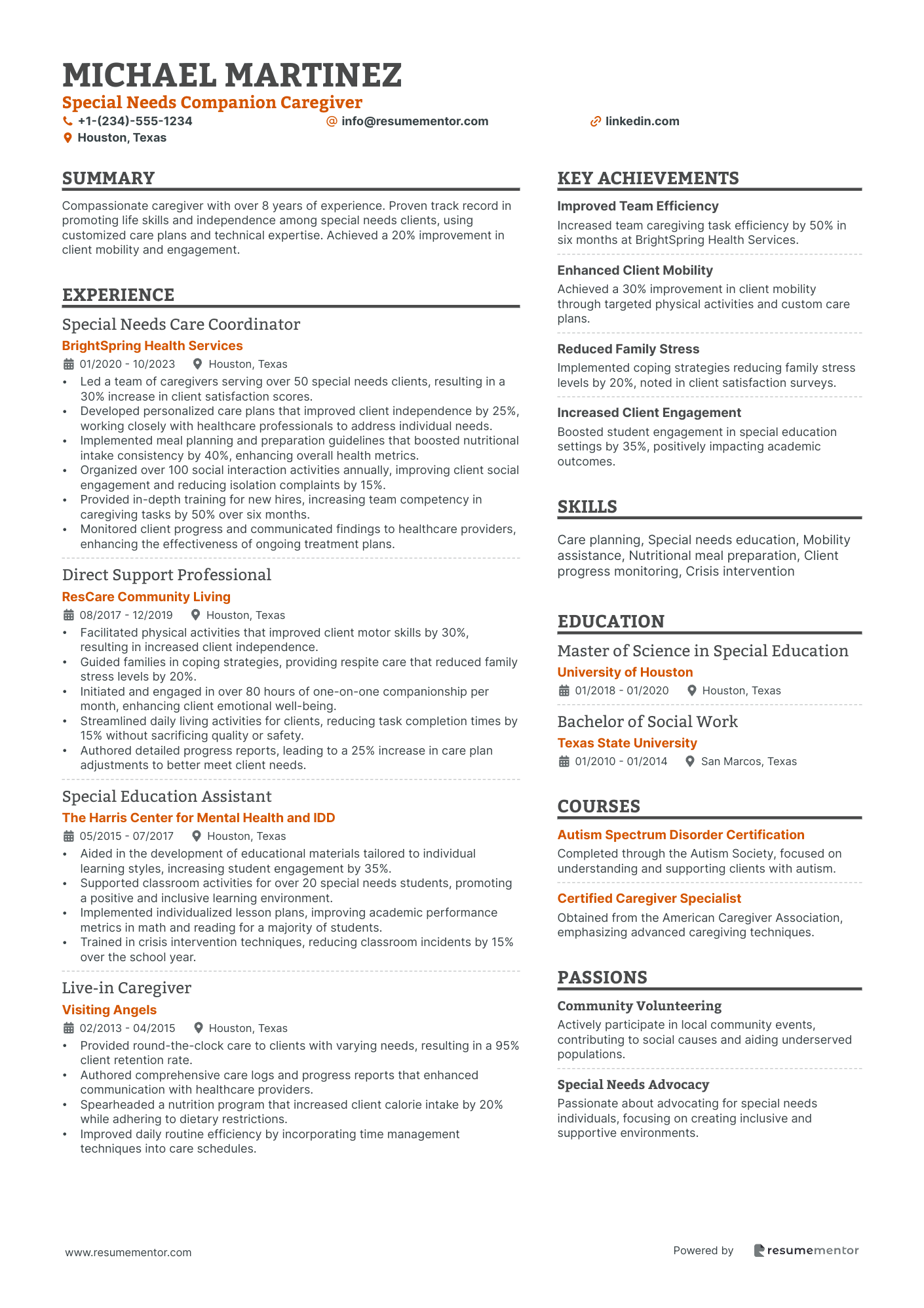 Special Needs Companion Caregiver