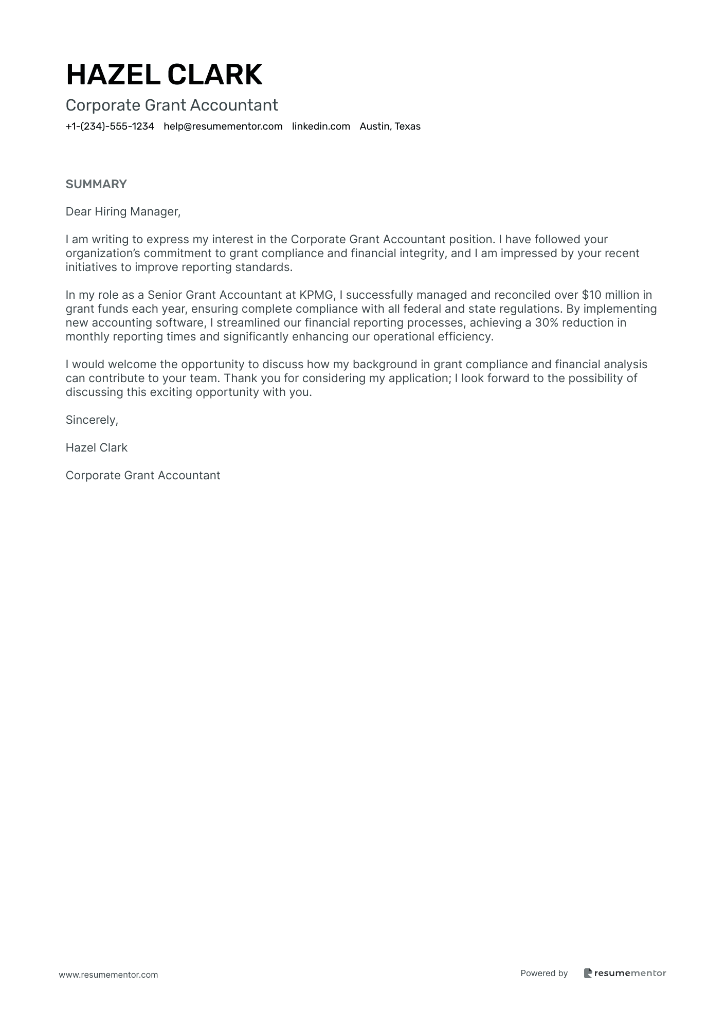 Corporate Grant Accountant