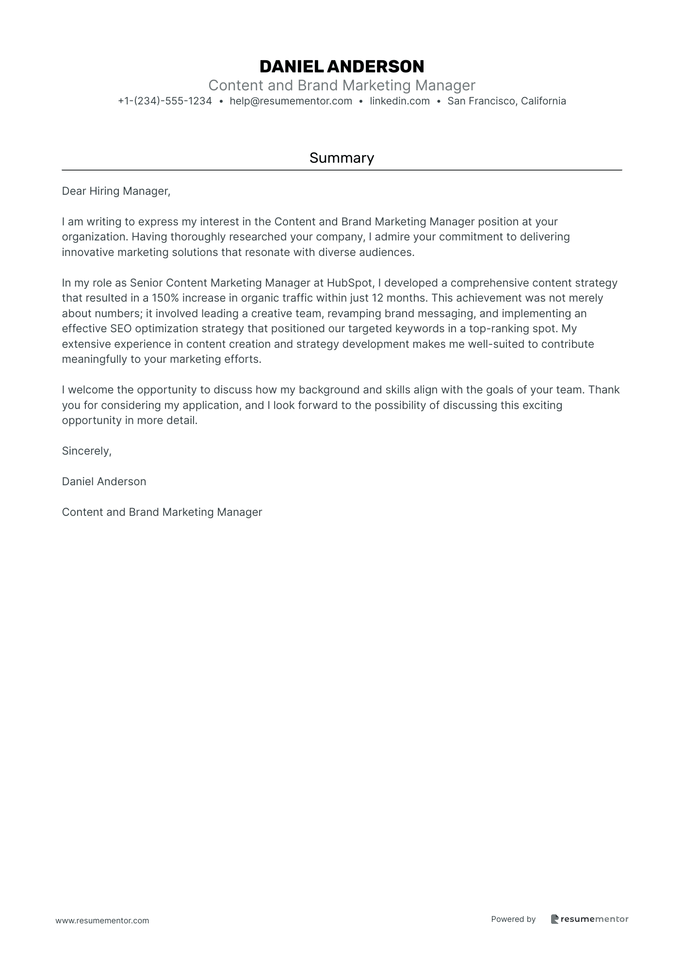 Content and Brand Marketing Manager