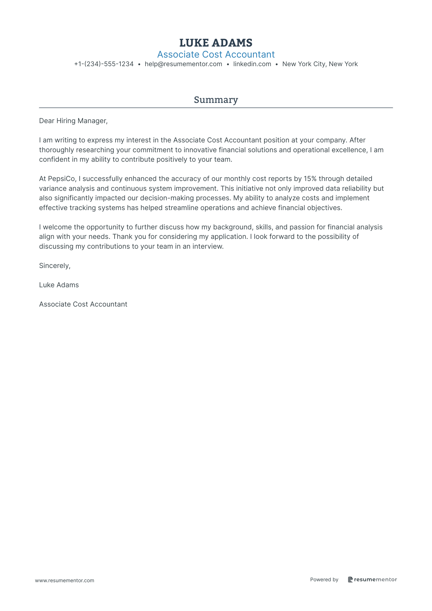Associate Cost Accountant