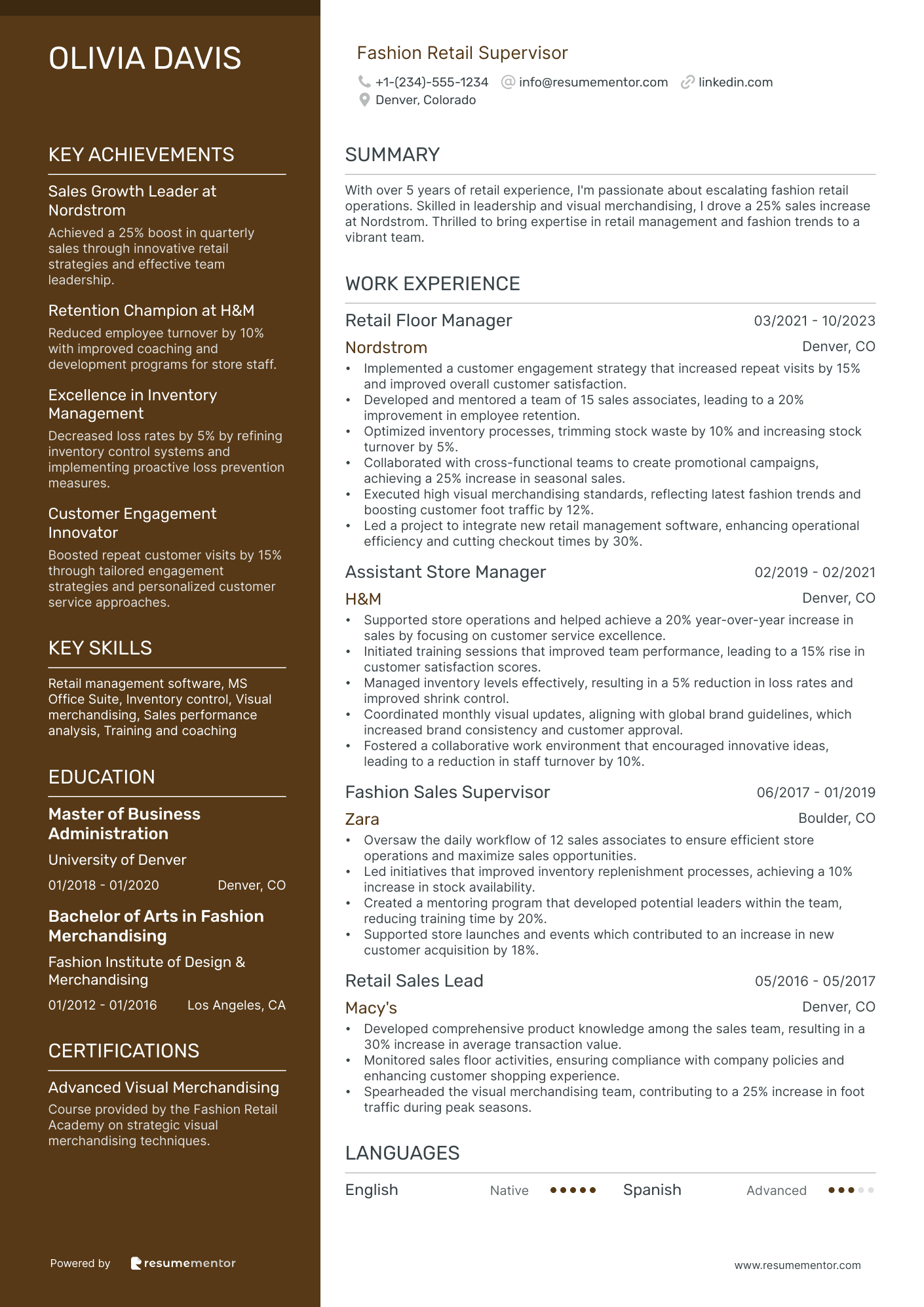 Fashion Retail Supervisor