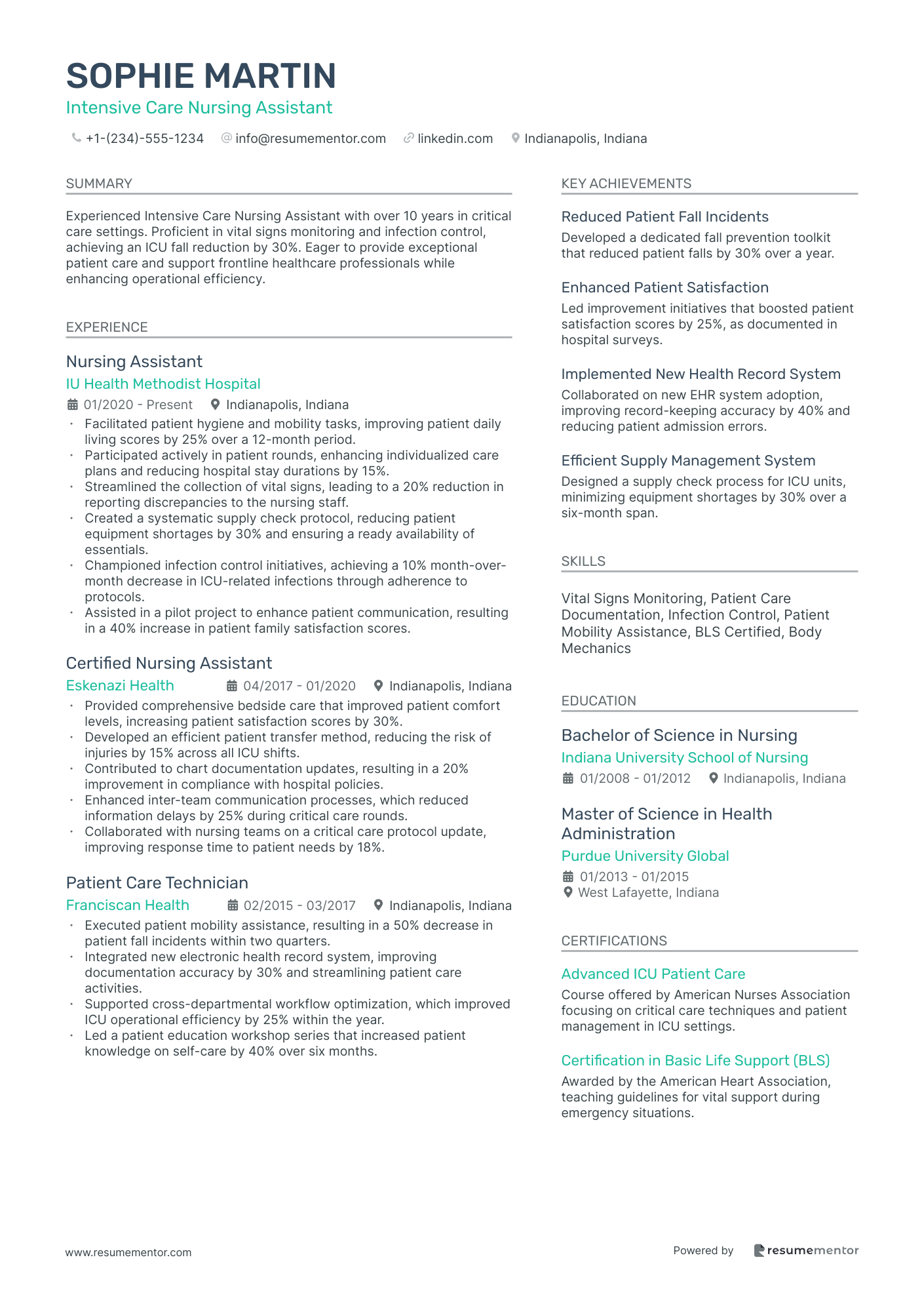 Intensive Care Nursing Assistant