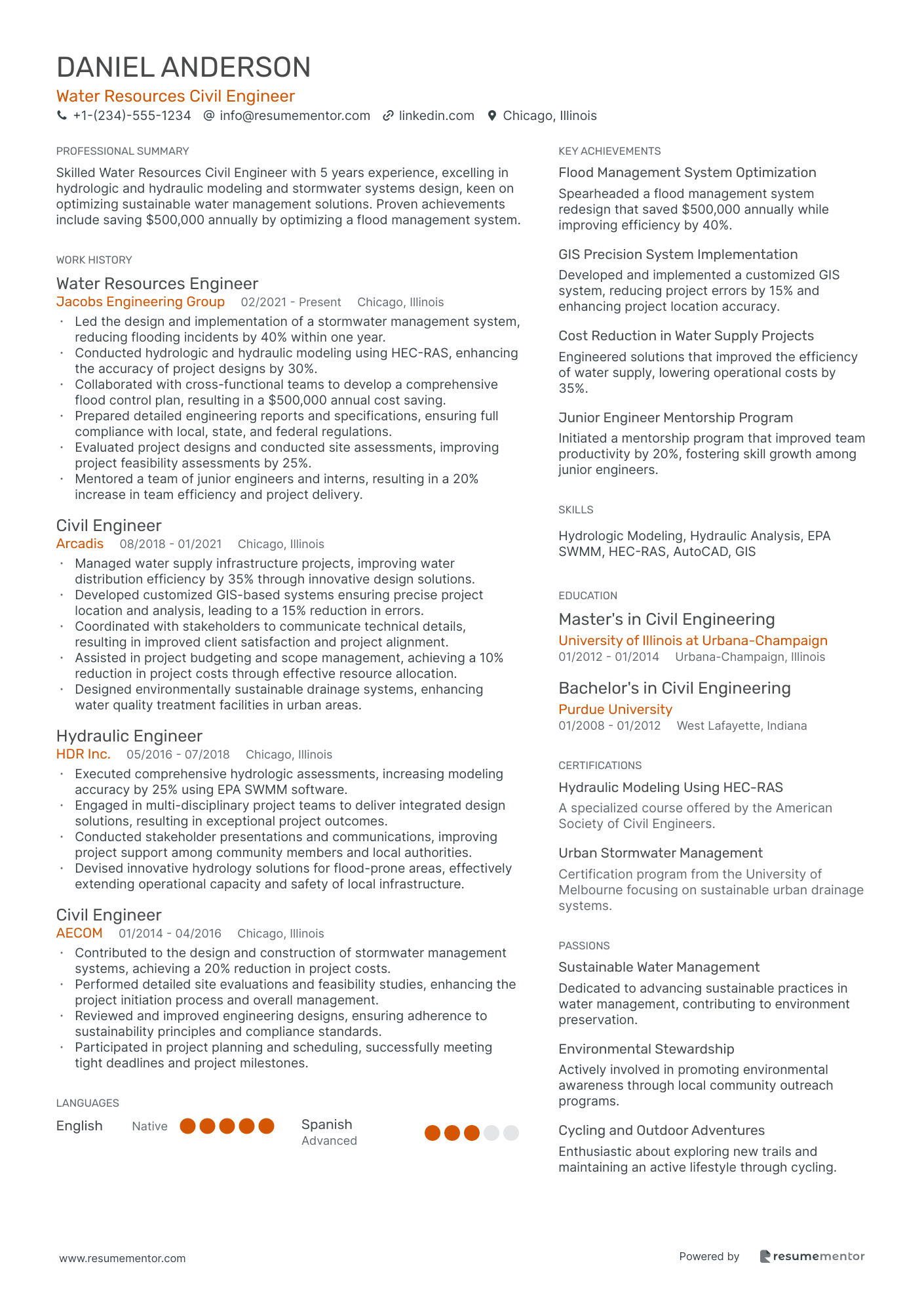 Water Resources Civil Engineer