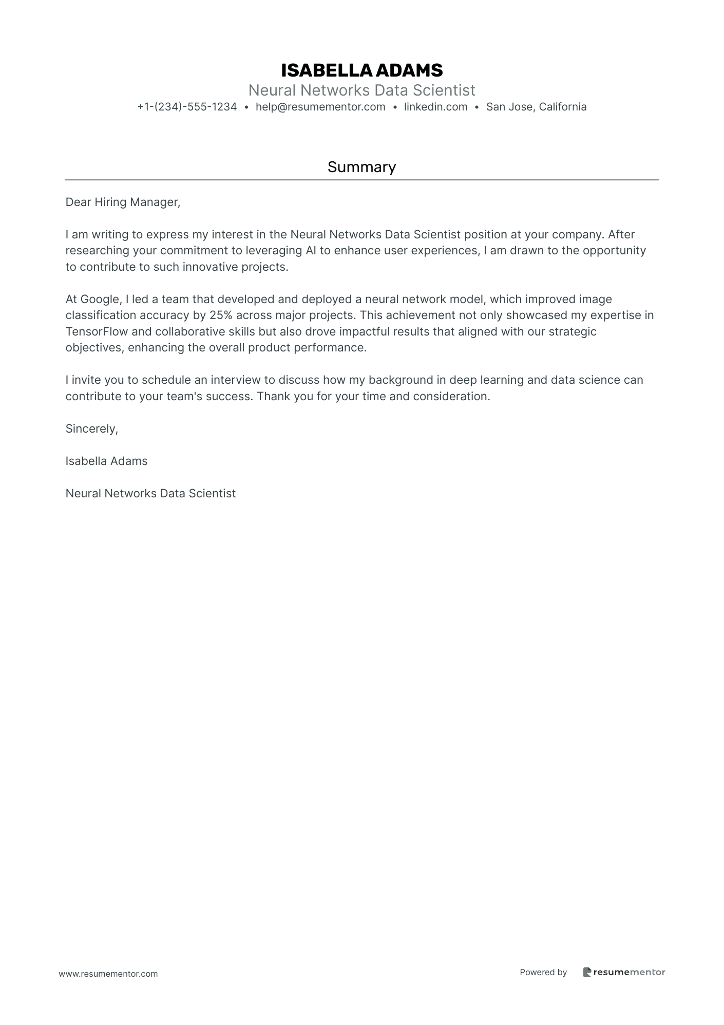 Neural Networks Data Scientist