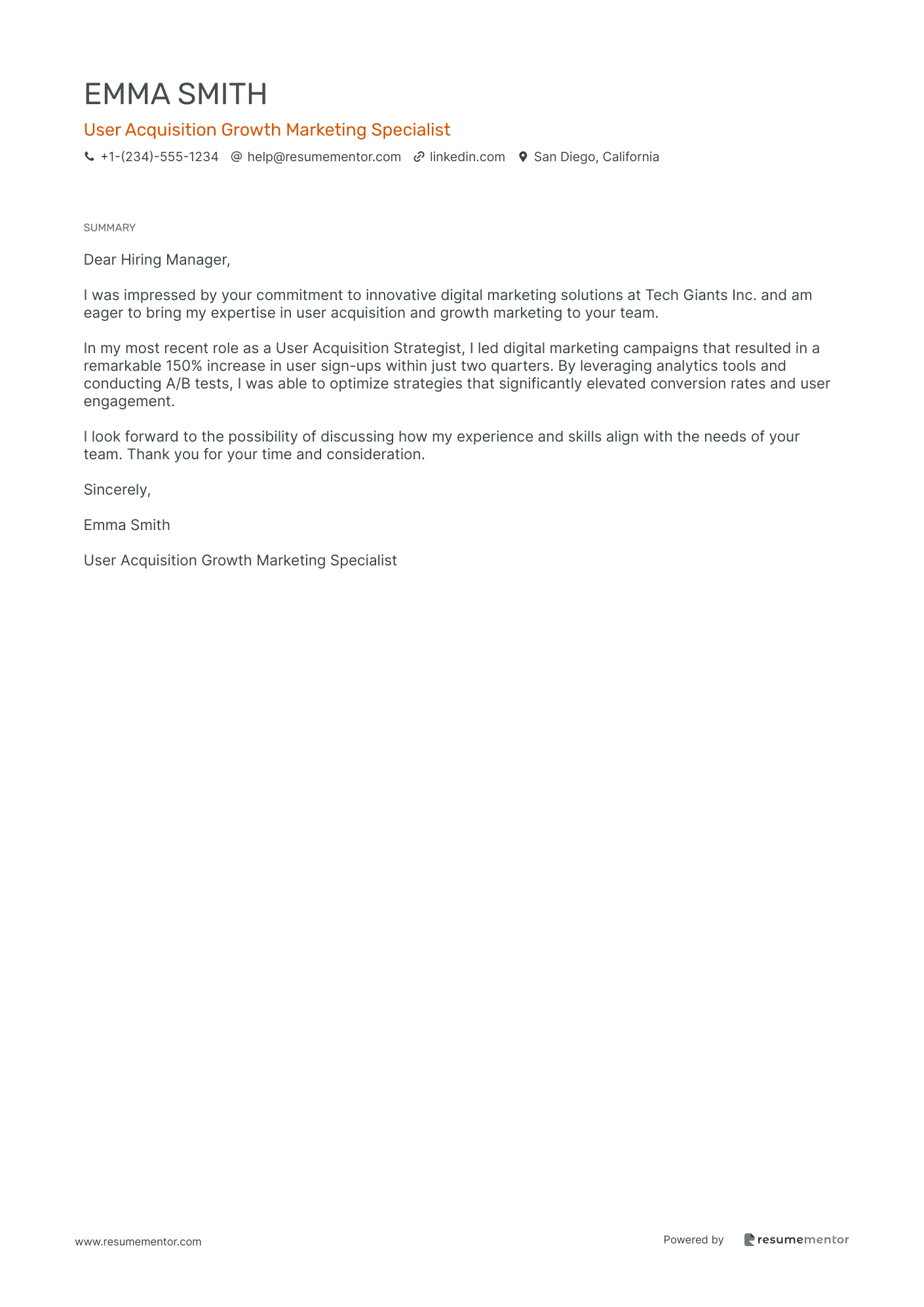 User Acquisition Growth Marketing Specialist