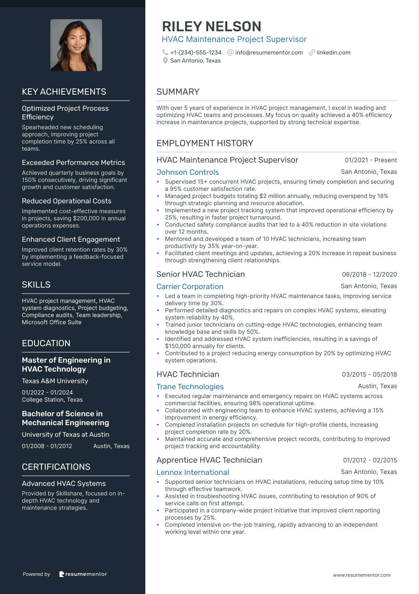 HVAC Maintenance Project Supervisor