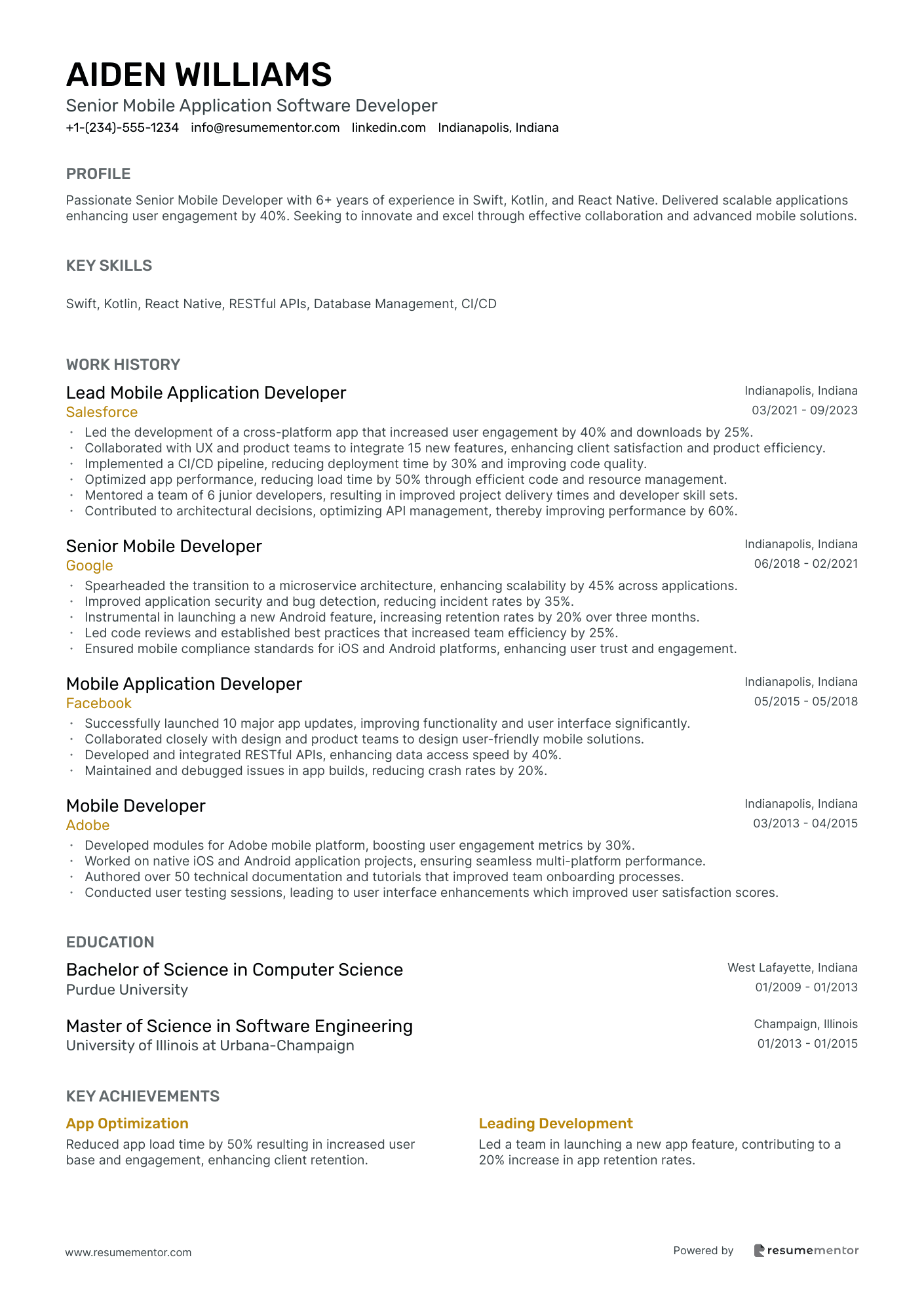 Senior Mobile Application Software Developer